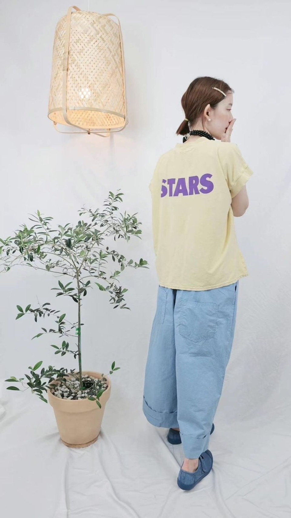 配色星星印花上衣 N-7065