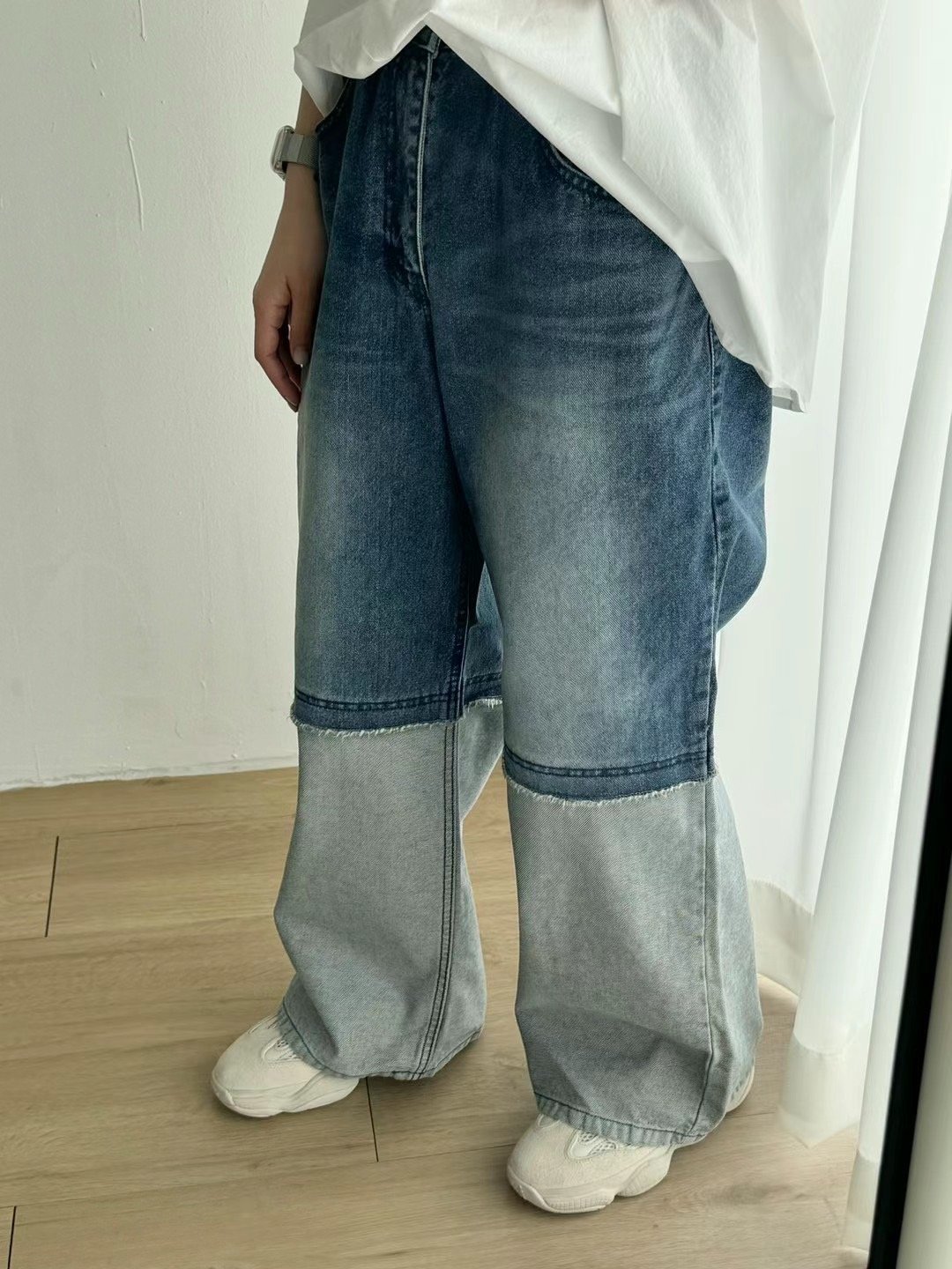 拼接丹寧褲 Ma22707