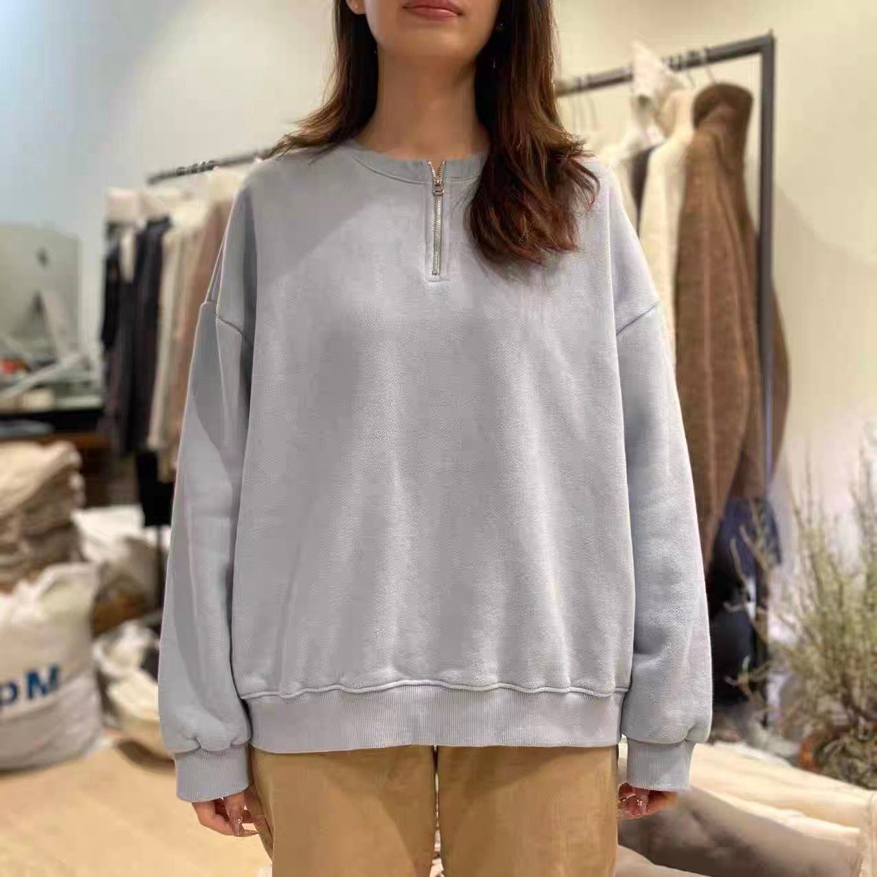 拉鍊刷毛大學踢 26010712