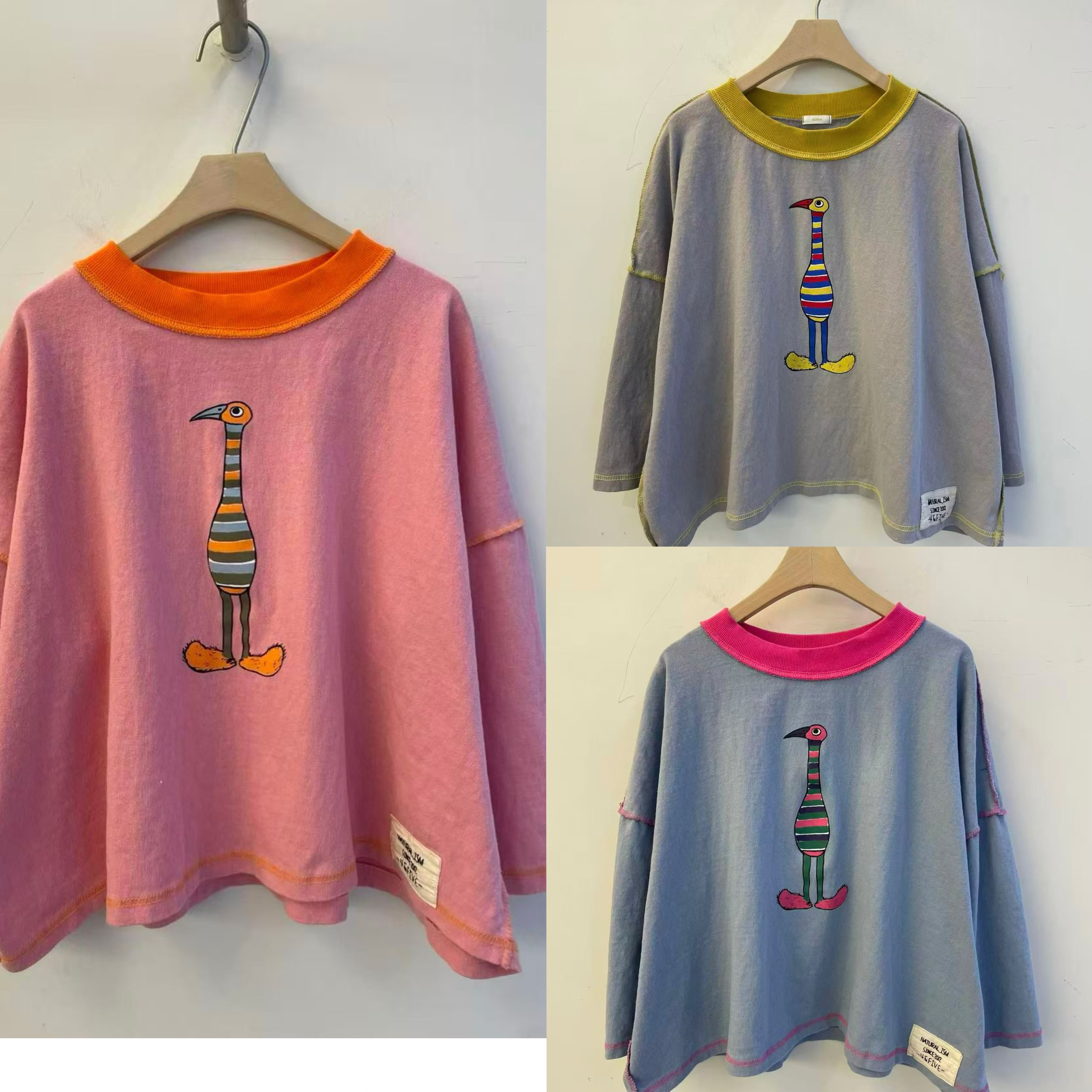 配色領標籤上衣 2630601