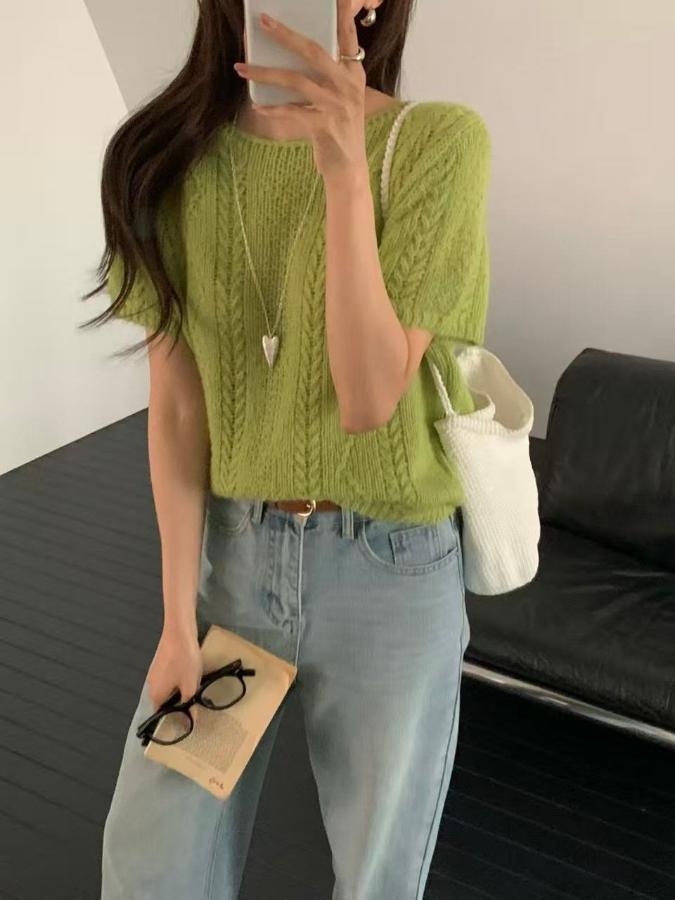 輕透針織短袖上衣