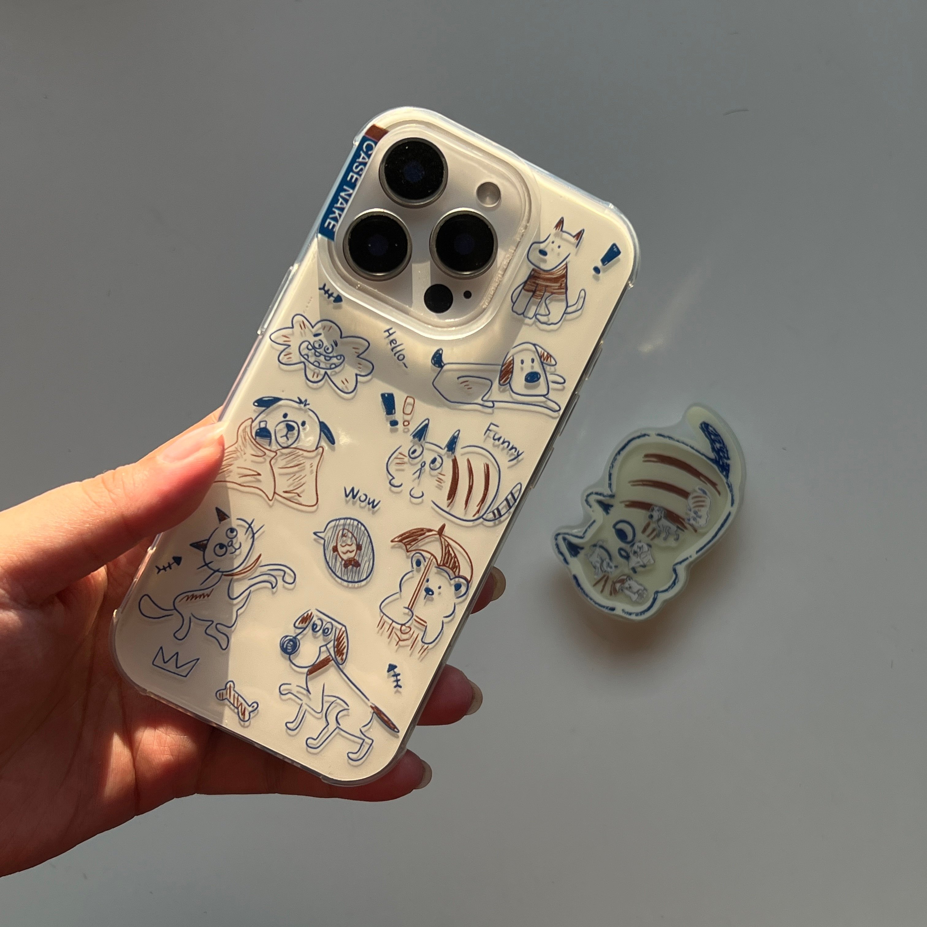 塗鴉喵喵搖搖樂氣囊支架殼