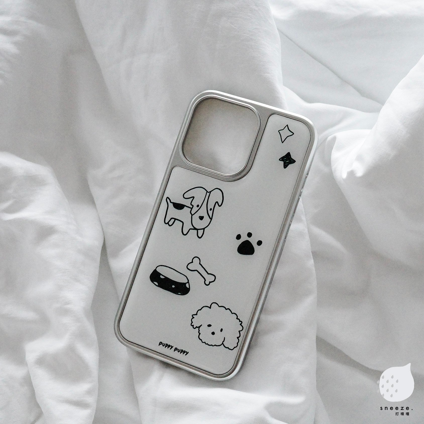 銀邊系列-白底小狗子
