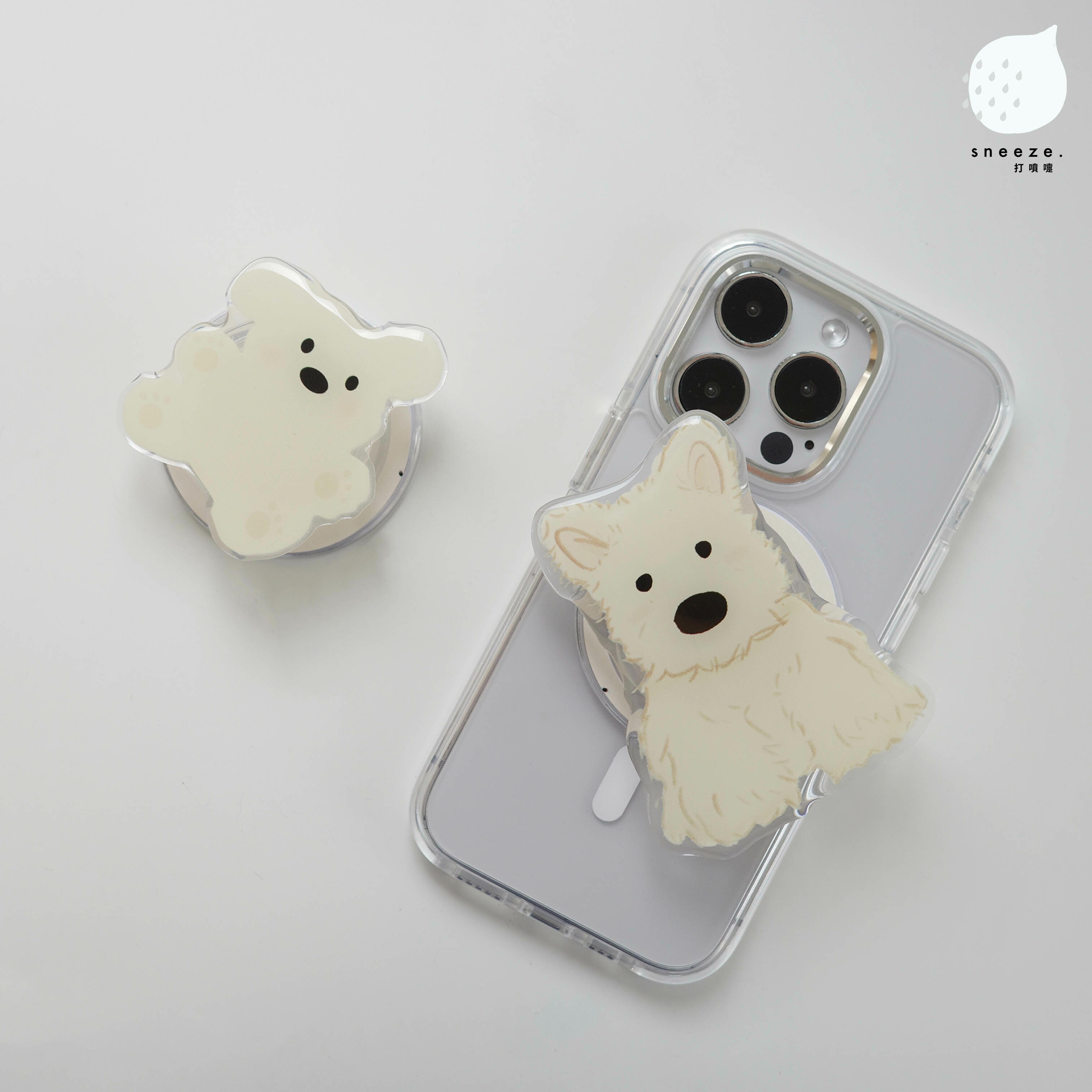 怪可愛的白狗狗MagSafe支架