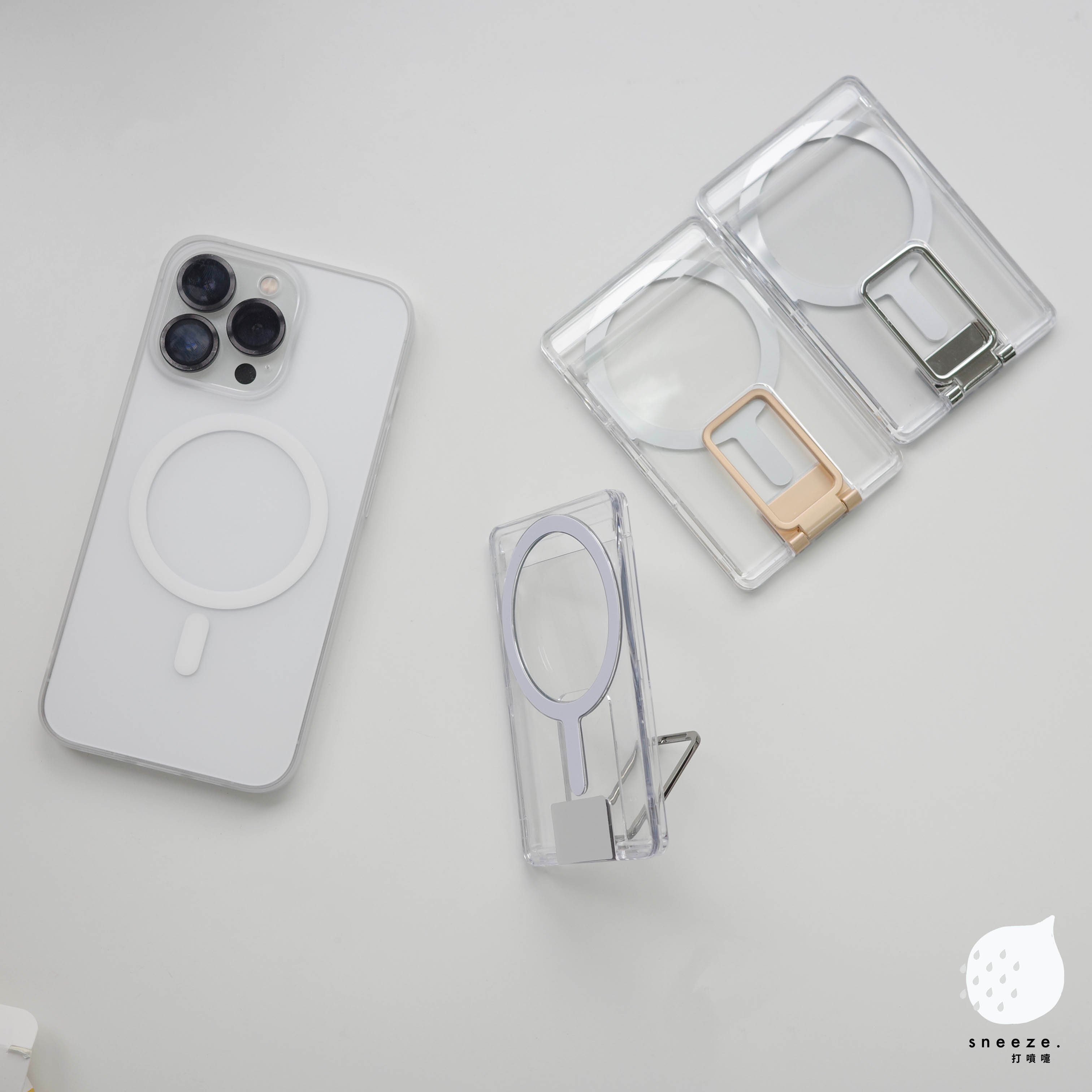 【贈送防磁貼片】金屬隱藏支架磁吸卡包