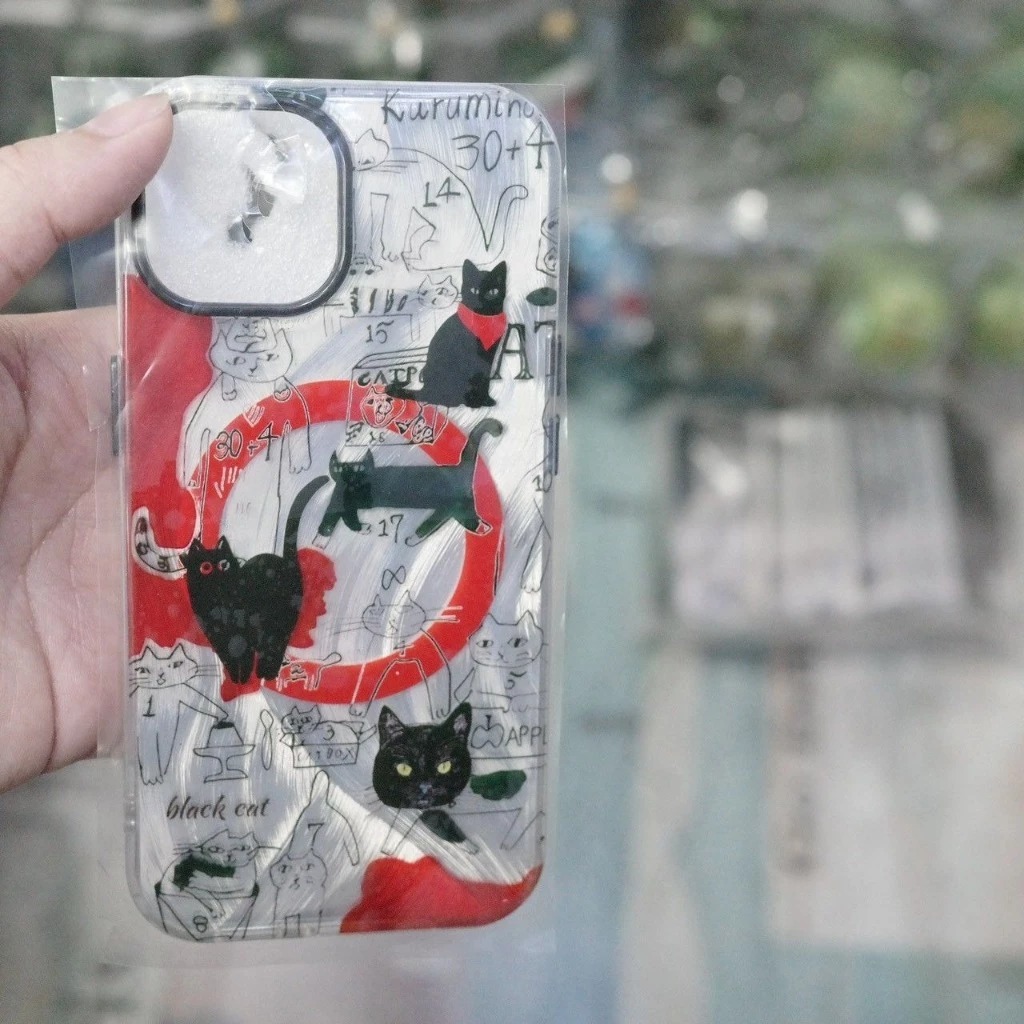 紅色個性貓貓磁吸殼