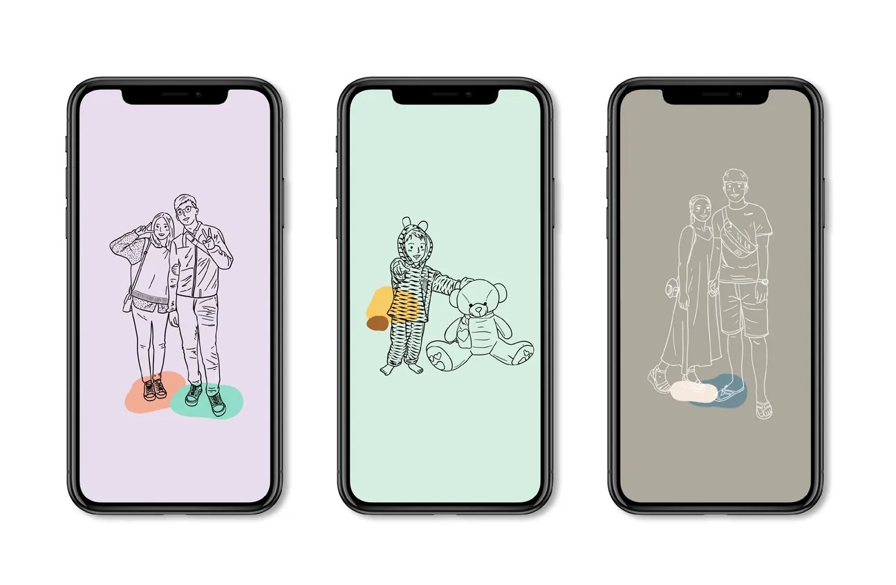 【桌布系列】小表情線條人像桌布