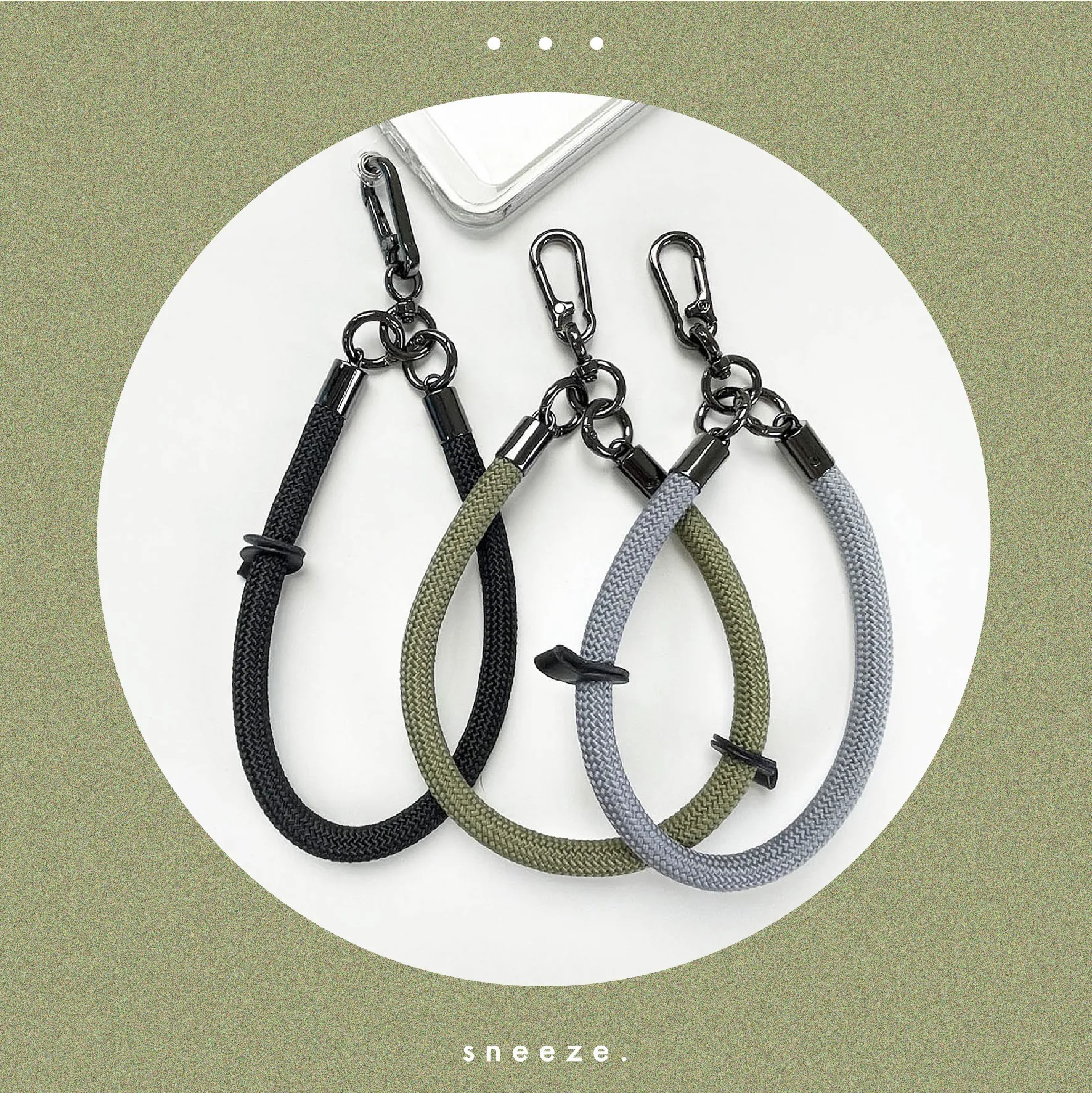 露營風粗粗掛繩組合［掛繩+透明掛片］