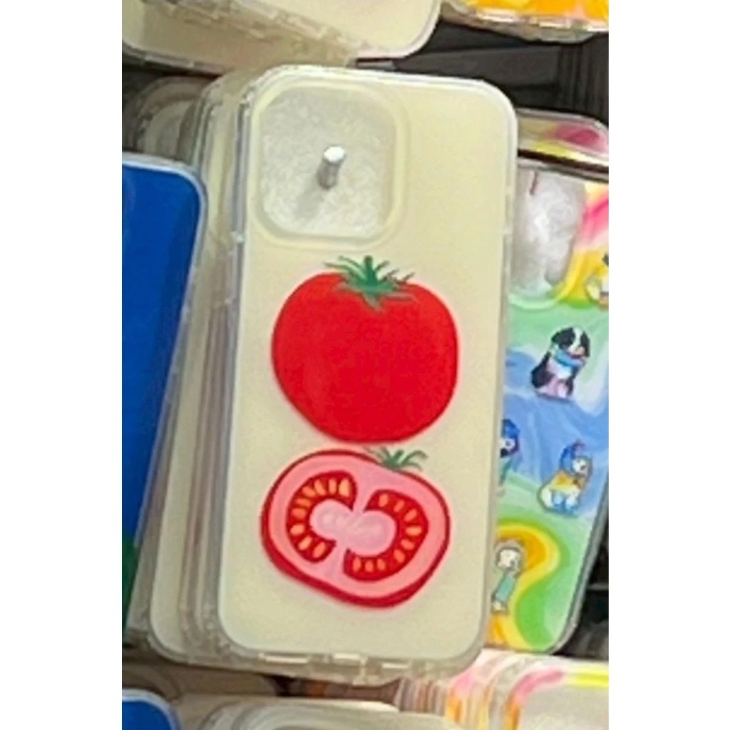 米黃底番茄霧面殼