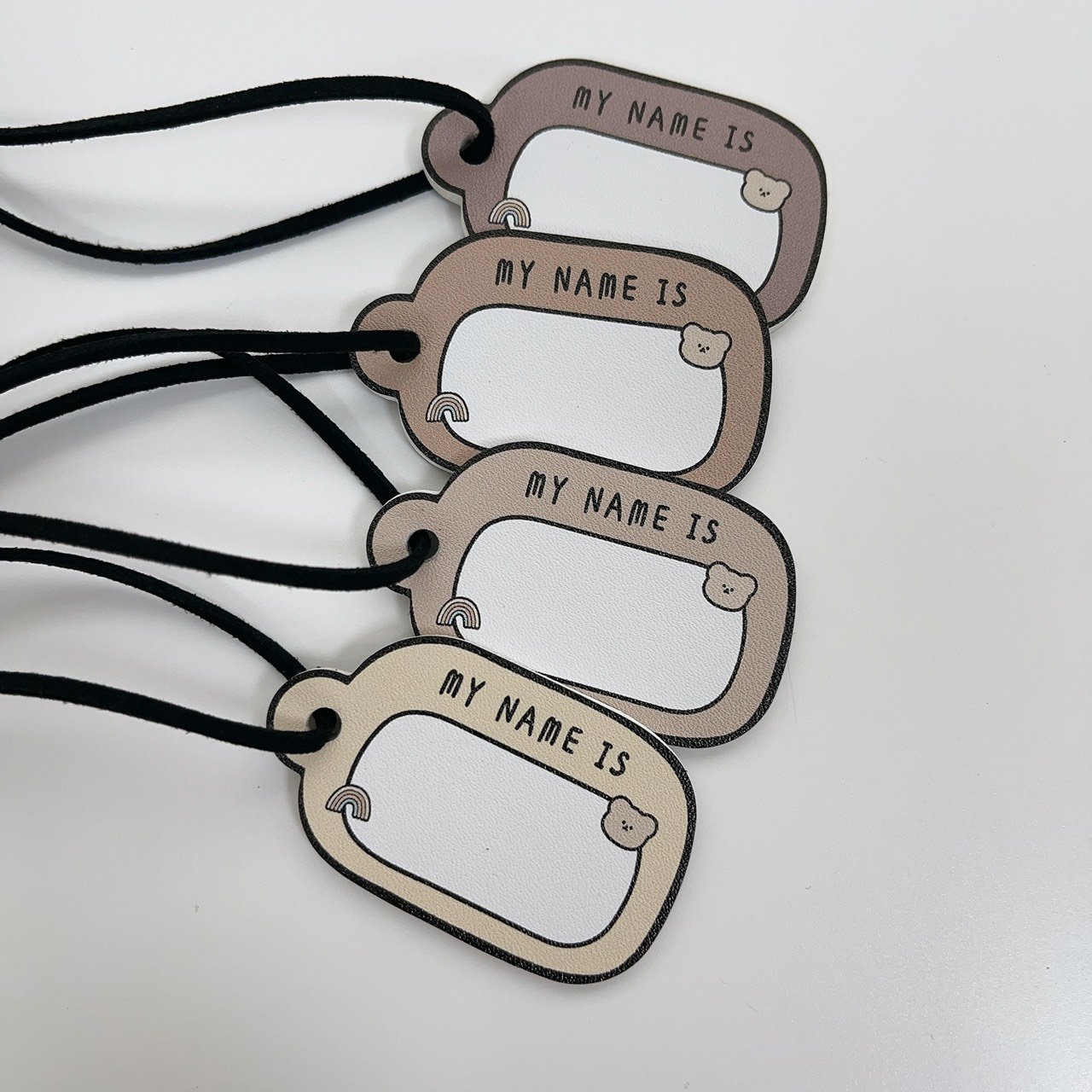 空白款 ｜皮革姓名吊牌 (一組4入)  雙面皆可填寫