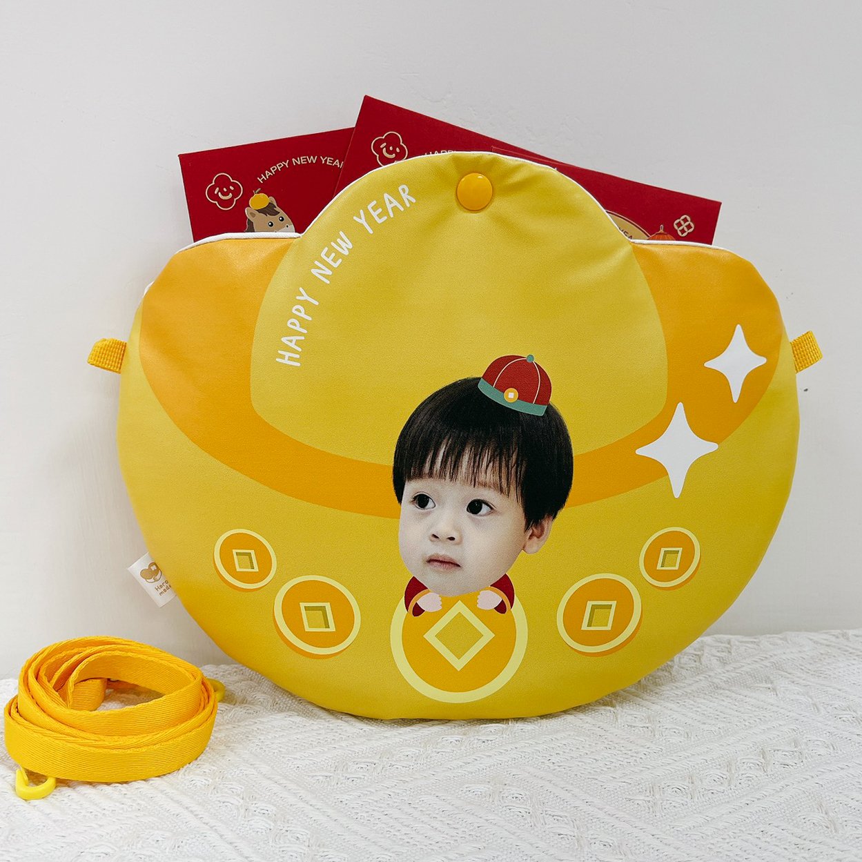 已售完 ｜皮革元寶包 (紅包收納揹袋)