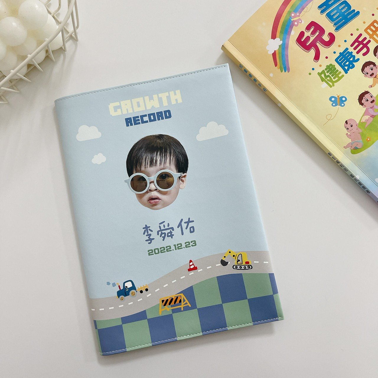 客製 ｜皮革寶寶手冊套 (交通車款)