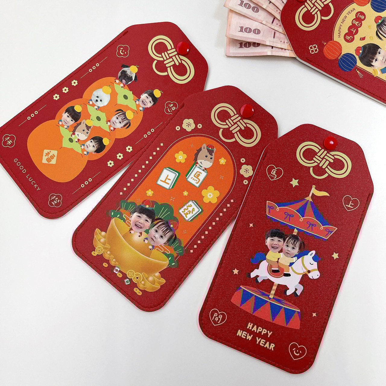 2026馬年客製 ｜任選款 皮革御守紅包袋 3入組