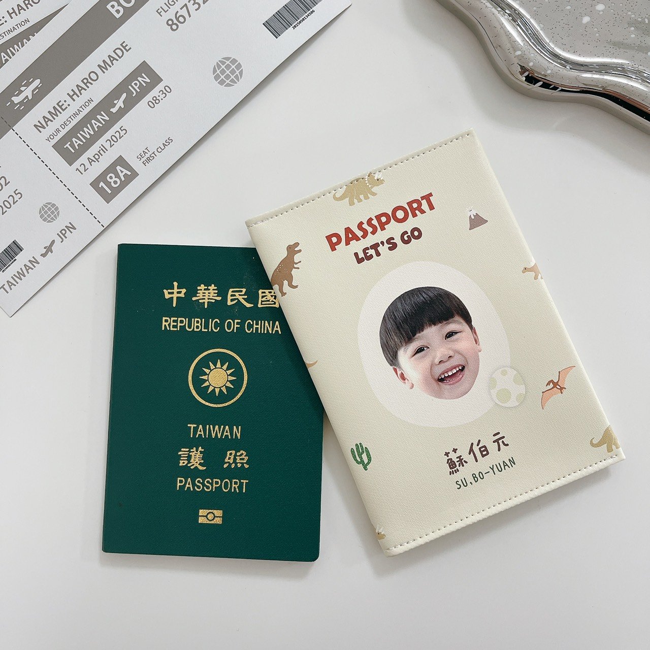 客製 ｜皮革護照夾 (恐龍款)