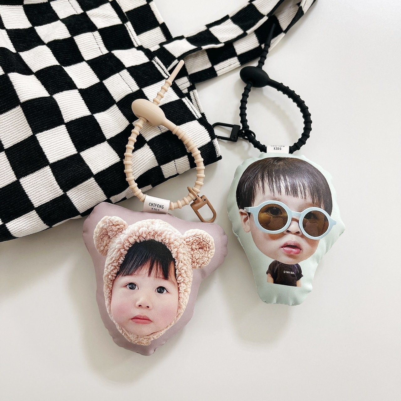 客製 ｜皮革澎澎吊飾