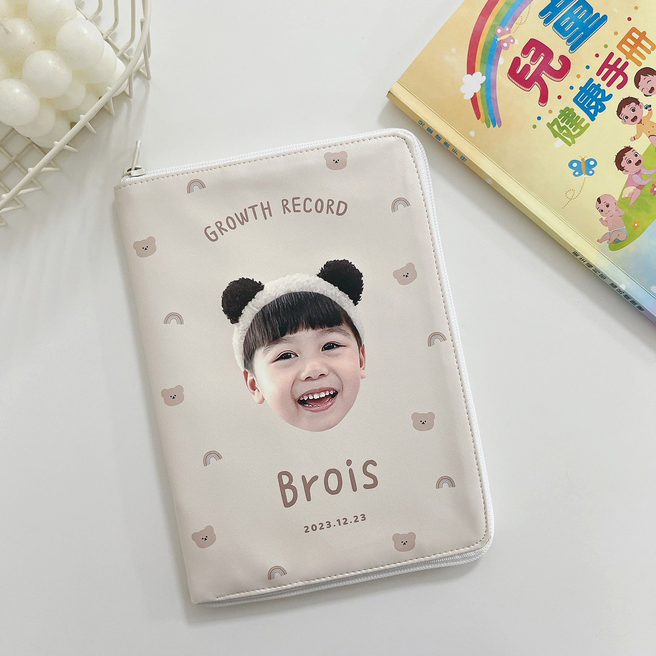客製 ｜皮革寶寶手冊套 (小熊款)