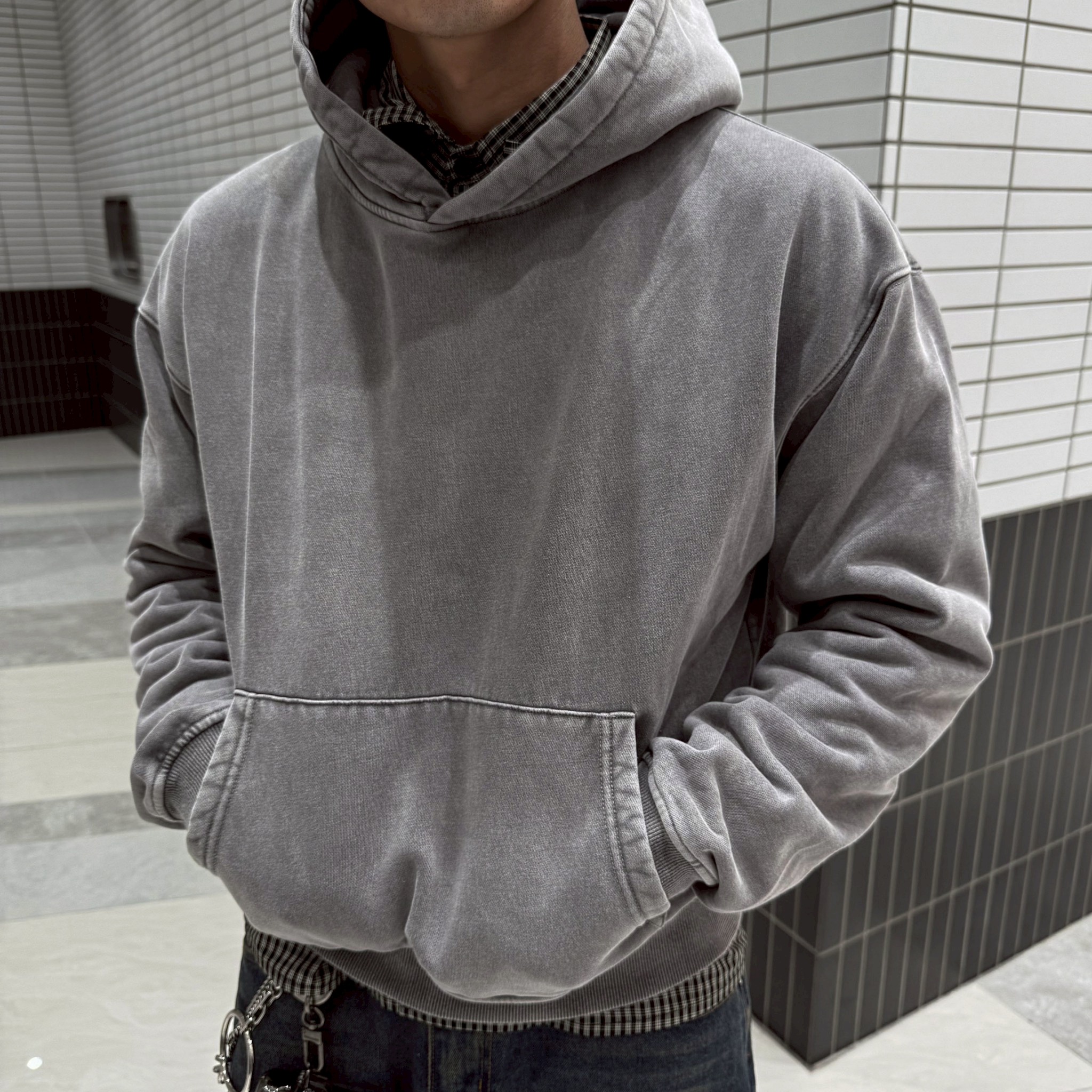 BOXY重磅刷毛水洗短版帽TEE