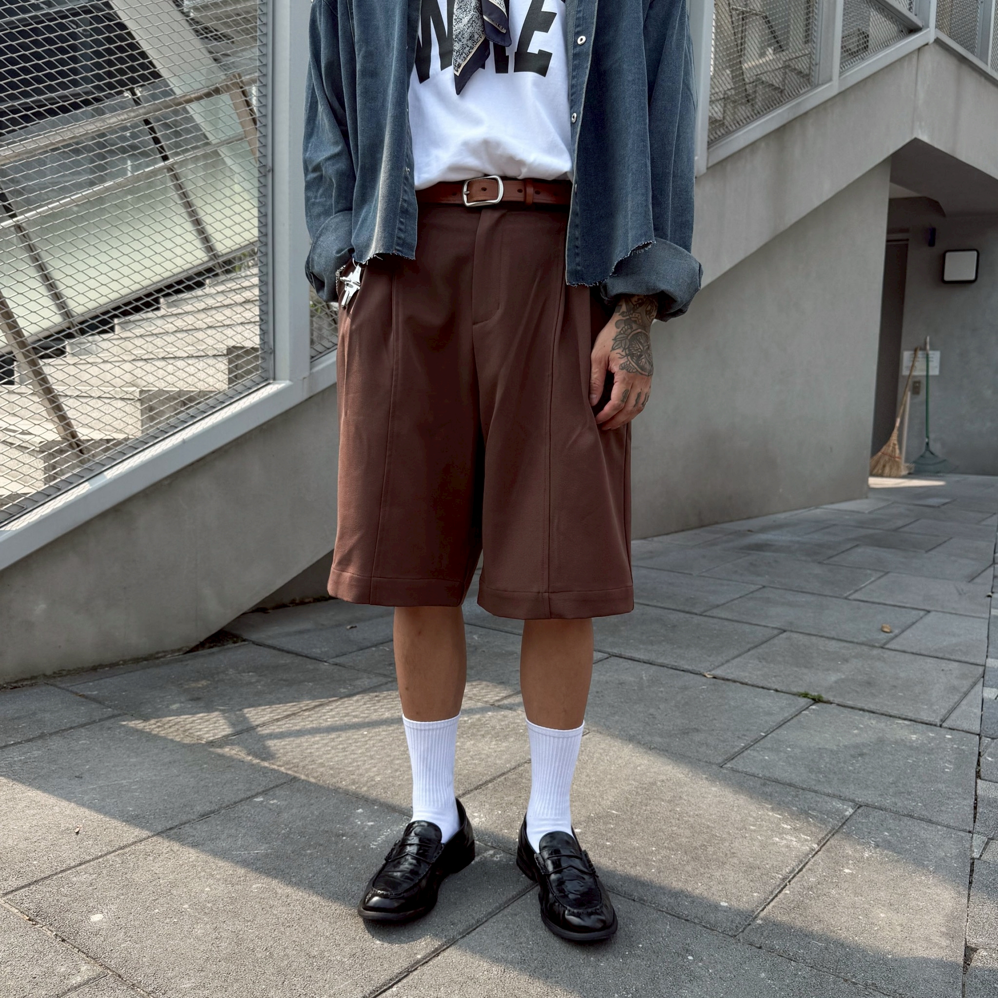 職人剪裁垂墜感七分西裝褲
