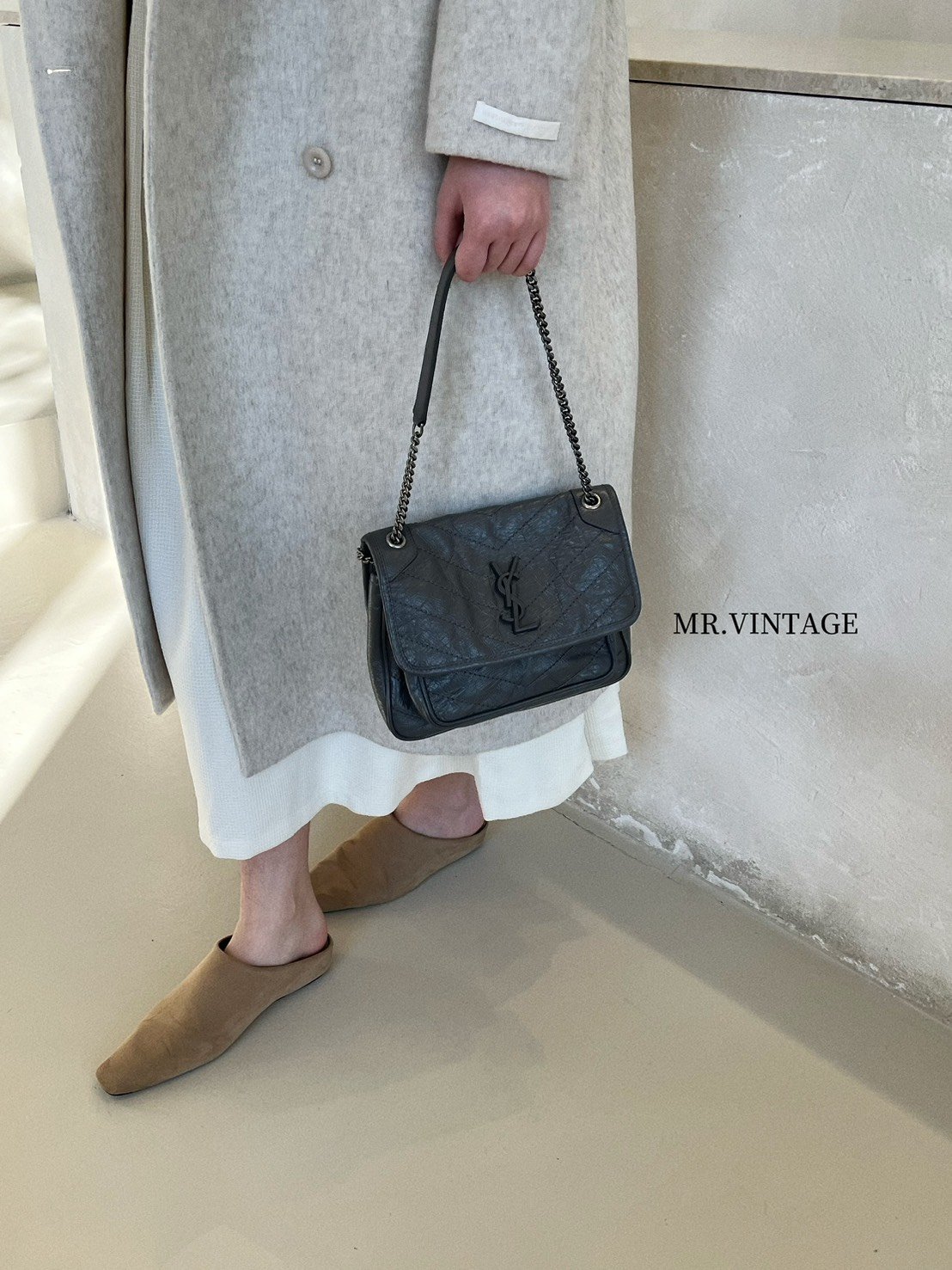 Ysl Niki小號(大象灰)