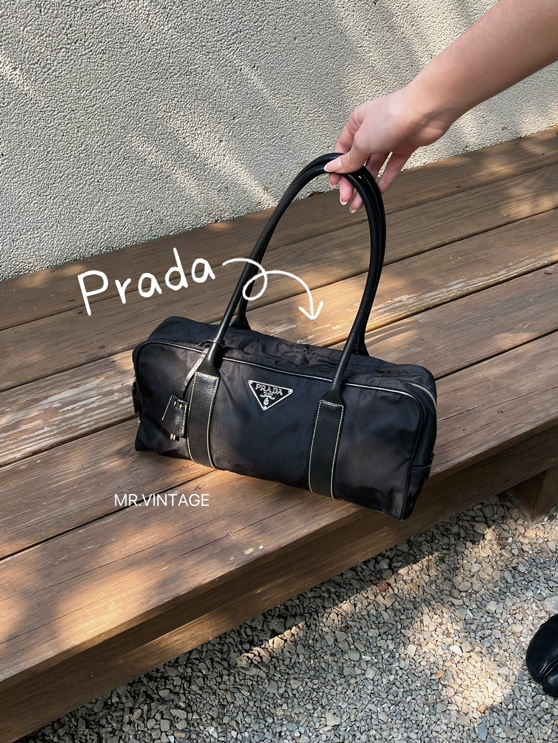 Prada尼龍長柄包