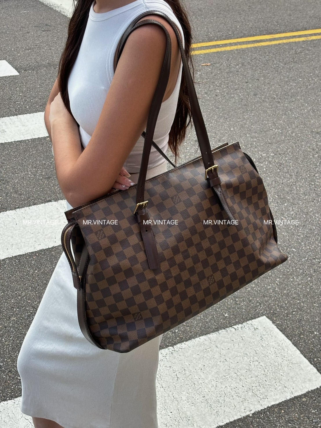 Louis vuitton棋盤格手提包