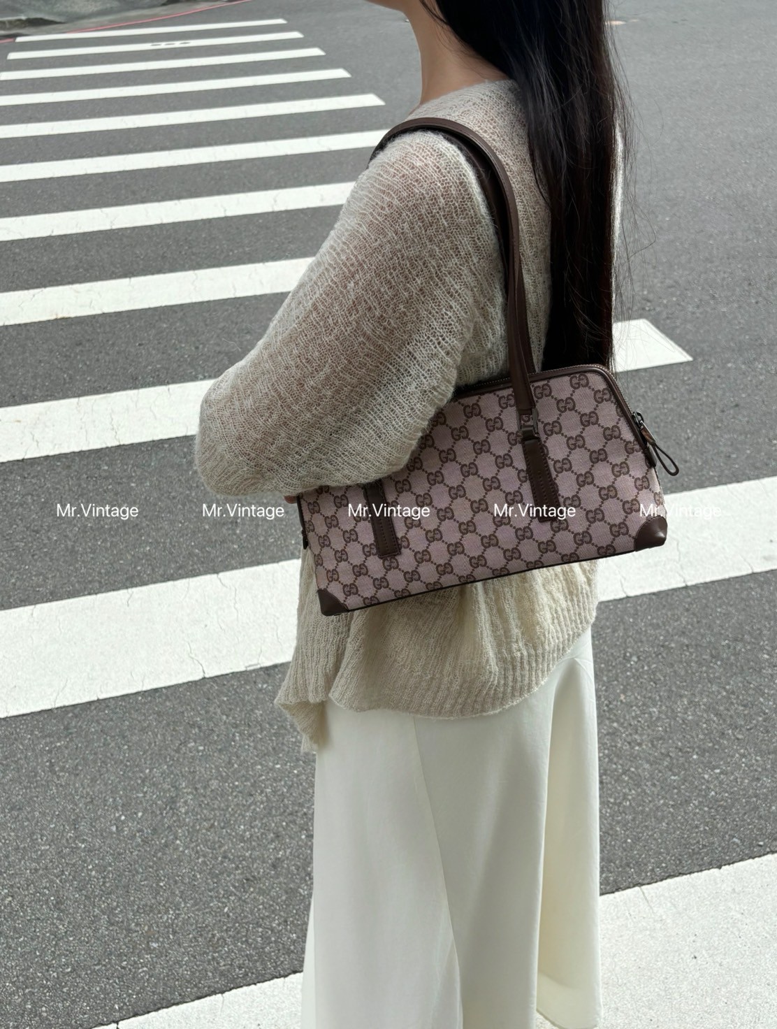 Gucci老花單肩包