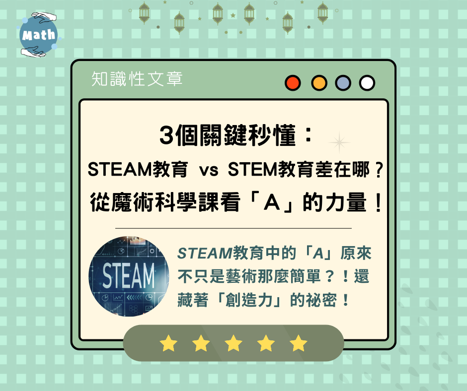 3個關鍵秒懂：STEAM 教育 vs STEM 教育差在哪？從魔術科學課看「A」的力量！