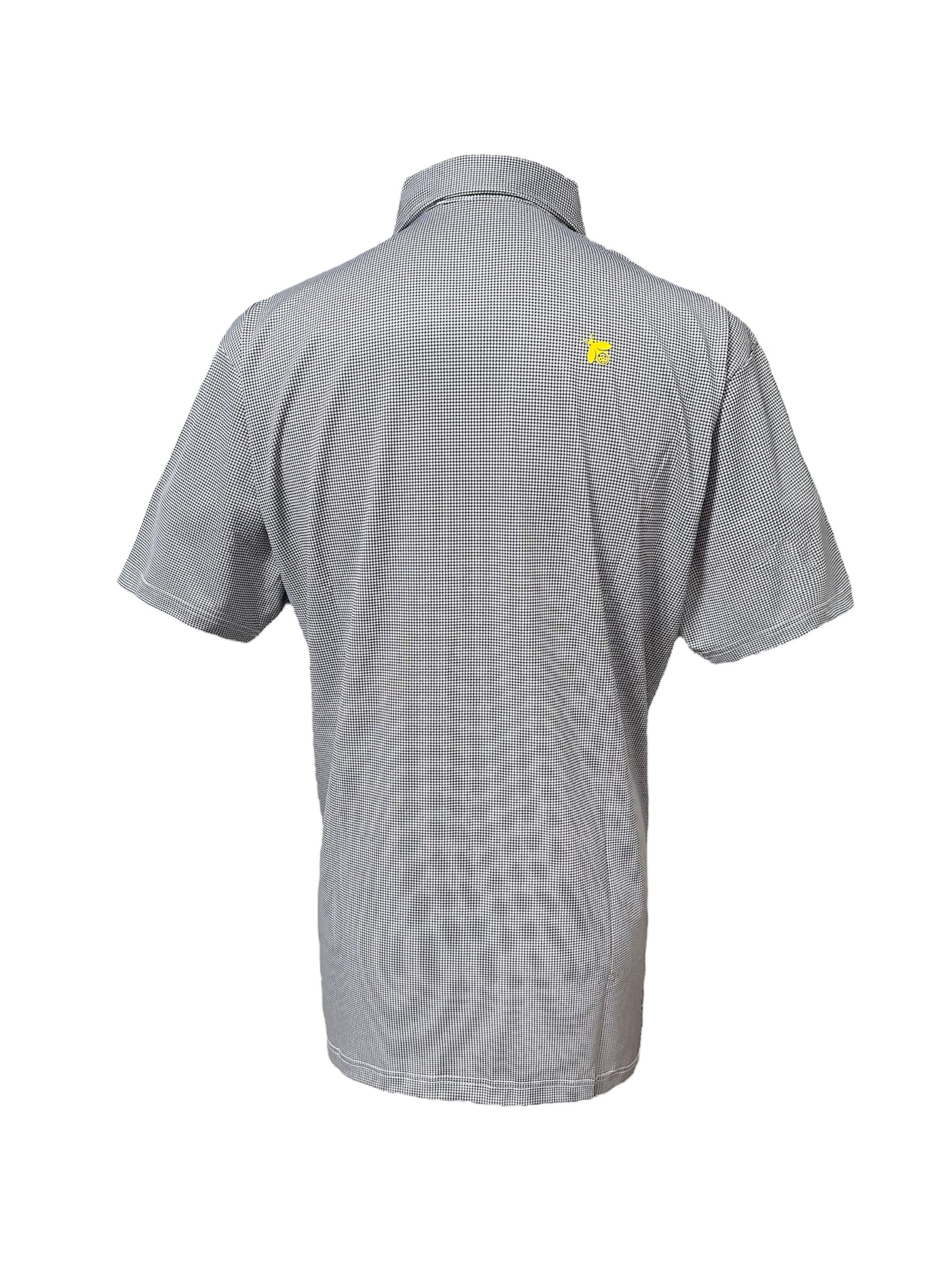 男款｜螢火蟲系列 千鳥格紋黑印花 短袖POLO衫-男