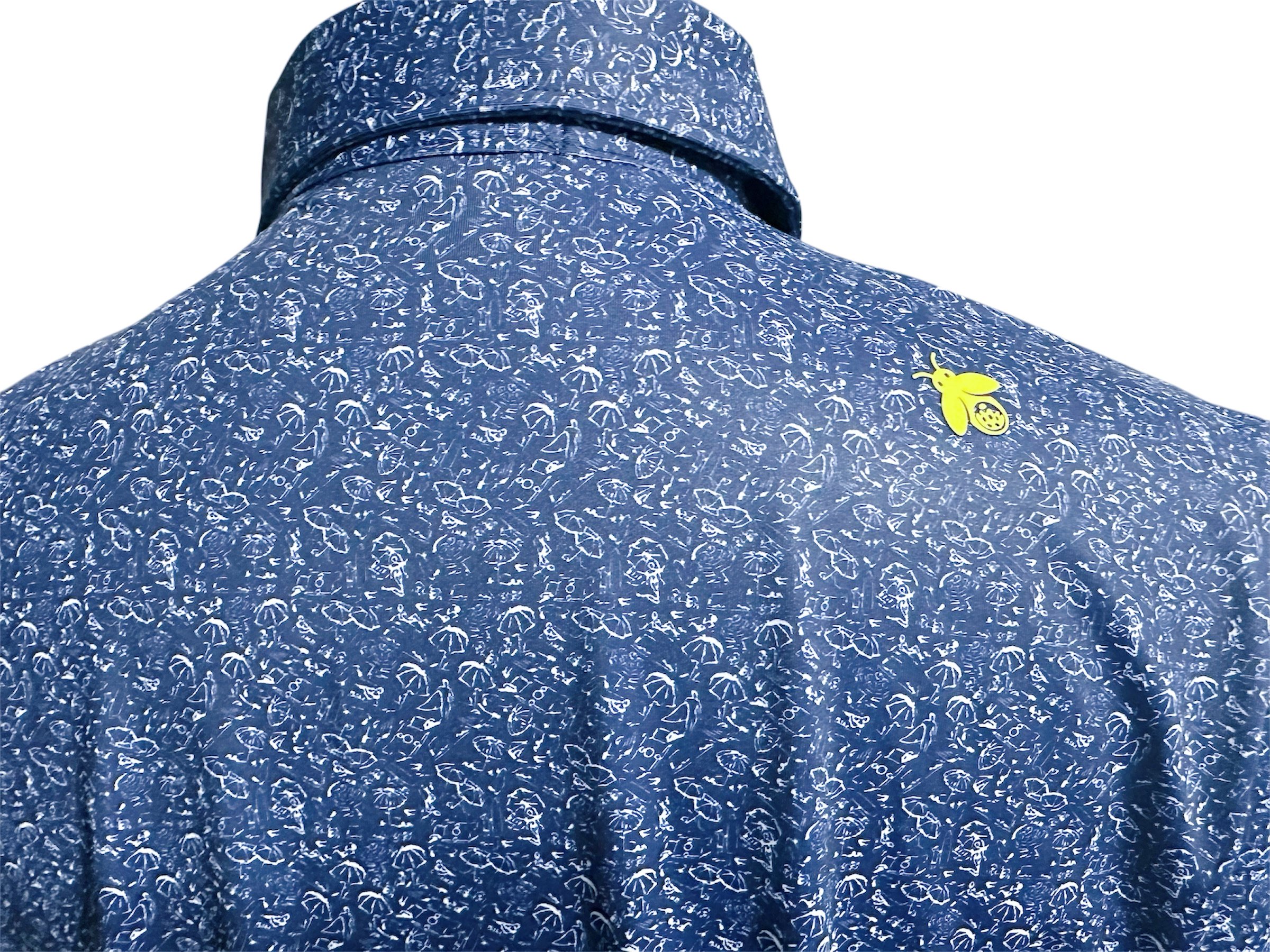 男款｜螢火蟲系列 藍風傘語印花 短袖POLO衫-男