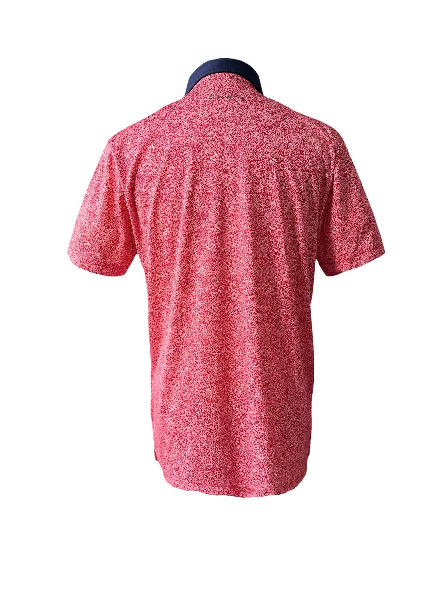 情侶款｜閃耀星圈圖案印花-POLO衫短袖上衣-紅（男）133204