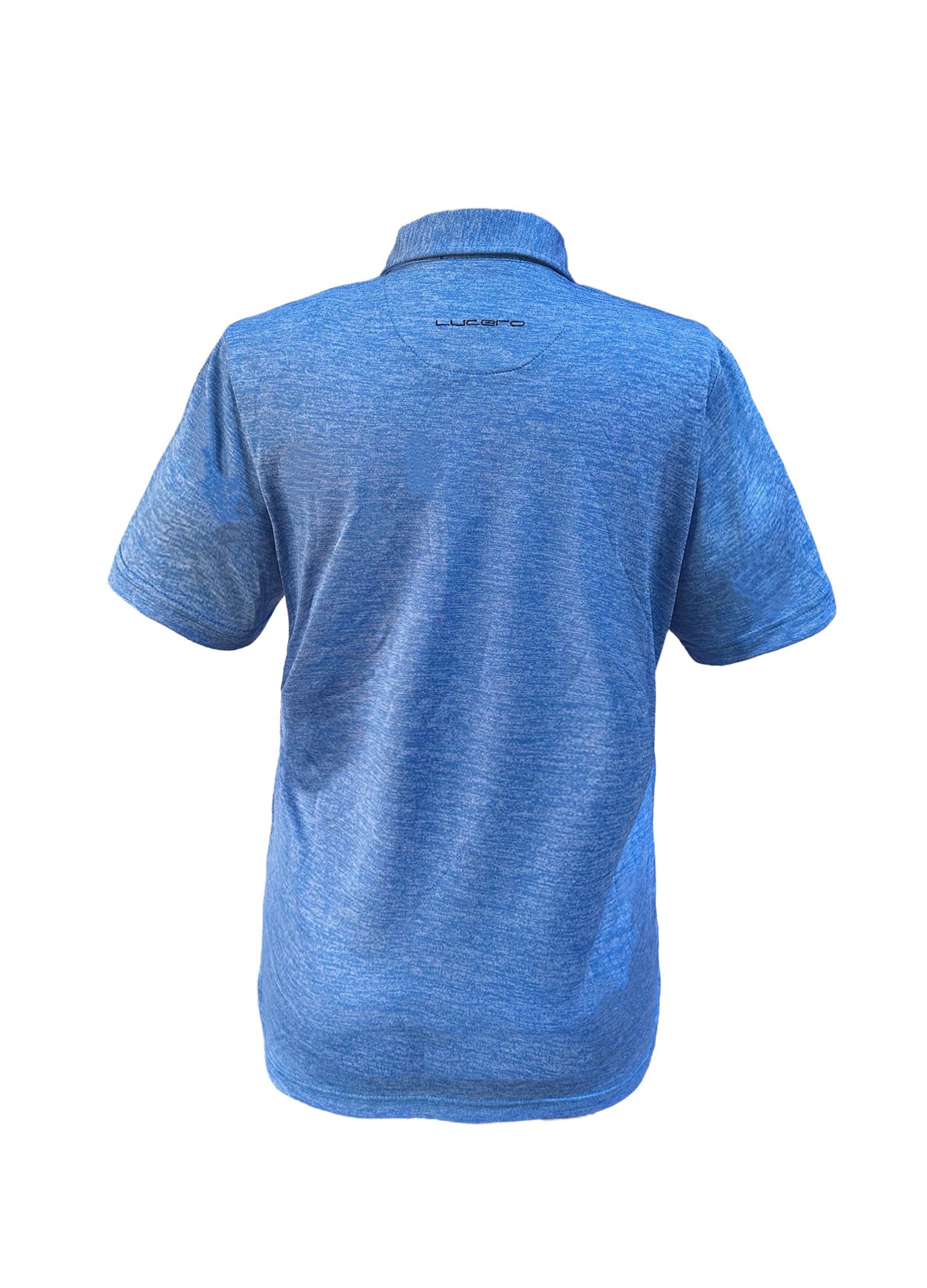 情侶款｜暈染深淺藍色印花-POLO衫短袖上衣-藍（男）