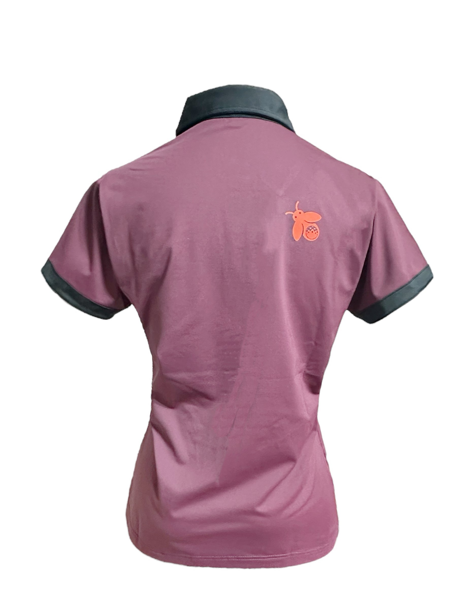 螢火蟲系列  紫莓紅酒撞色 短袖POLO衫-女
