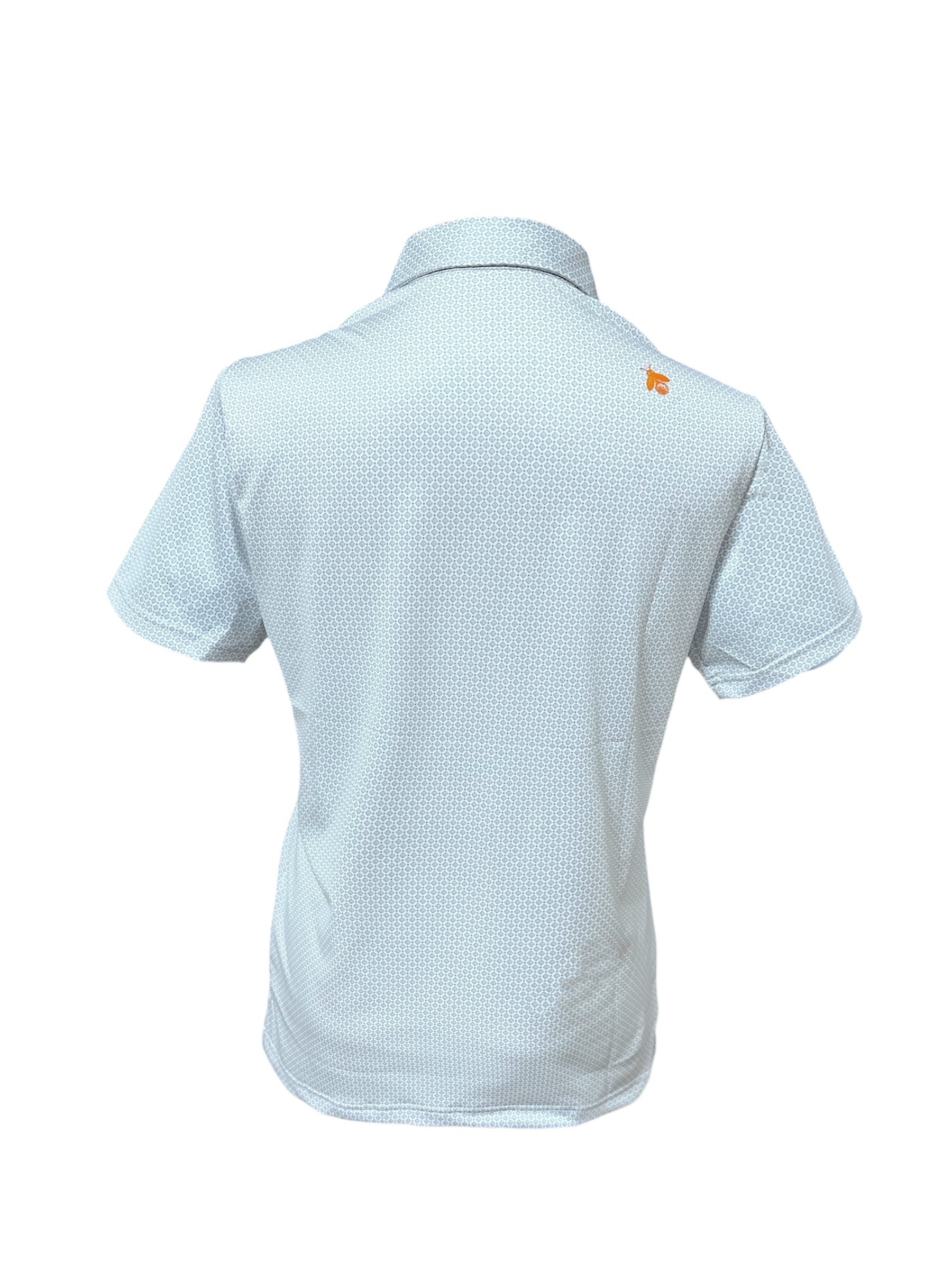 情侶款｜螢火蟲系列 淺霧綠幾何滿版小印花短袖POLO衫-女