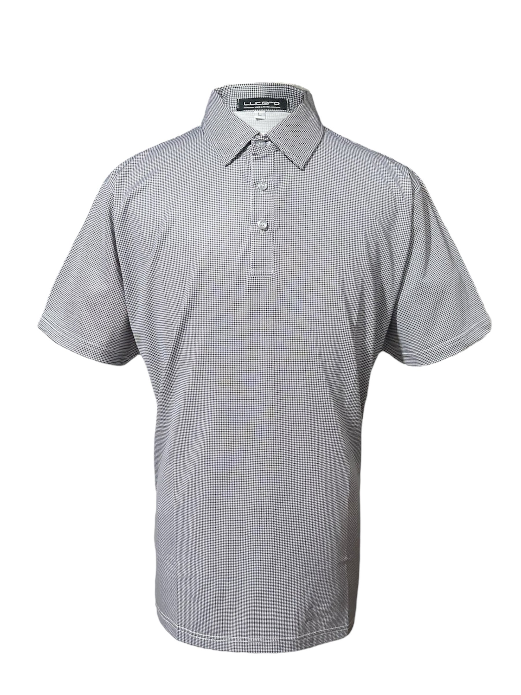 男款｜螢火蟲系列 千鳥格紋黑印花 短袖POLO衫-男