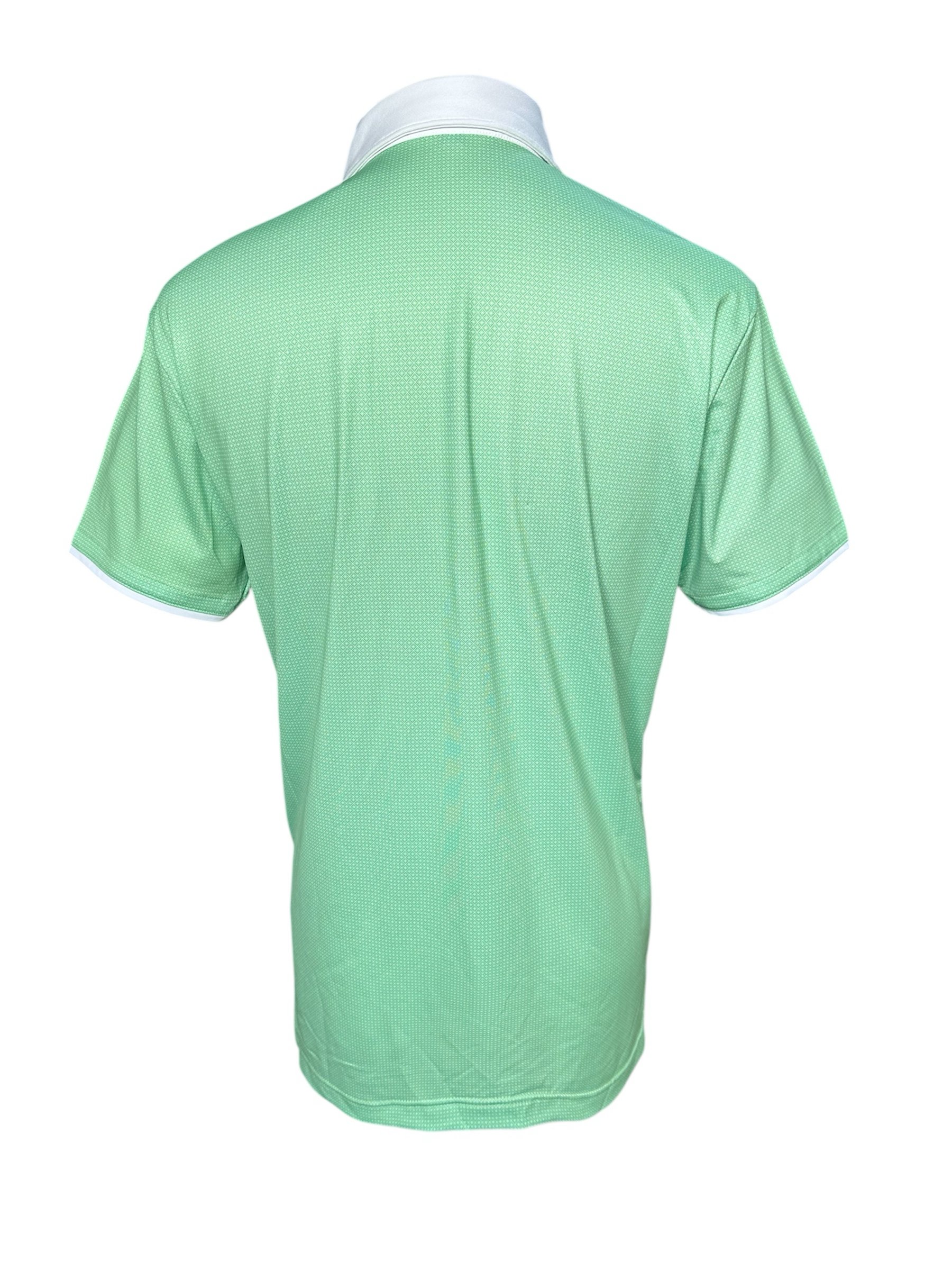 情侶款 | 草綠雪花菱格紋印花-POLO衫短袖上衣-綠（男）