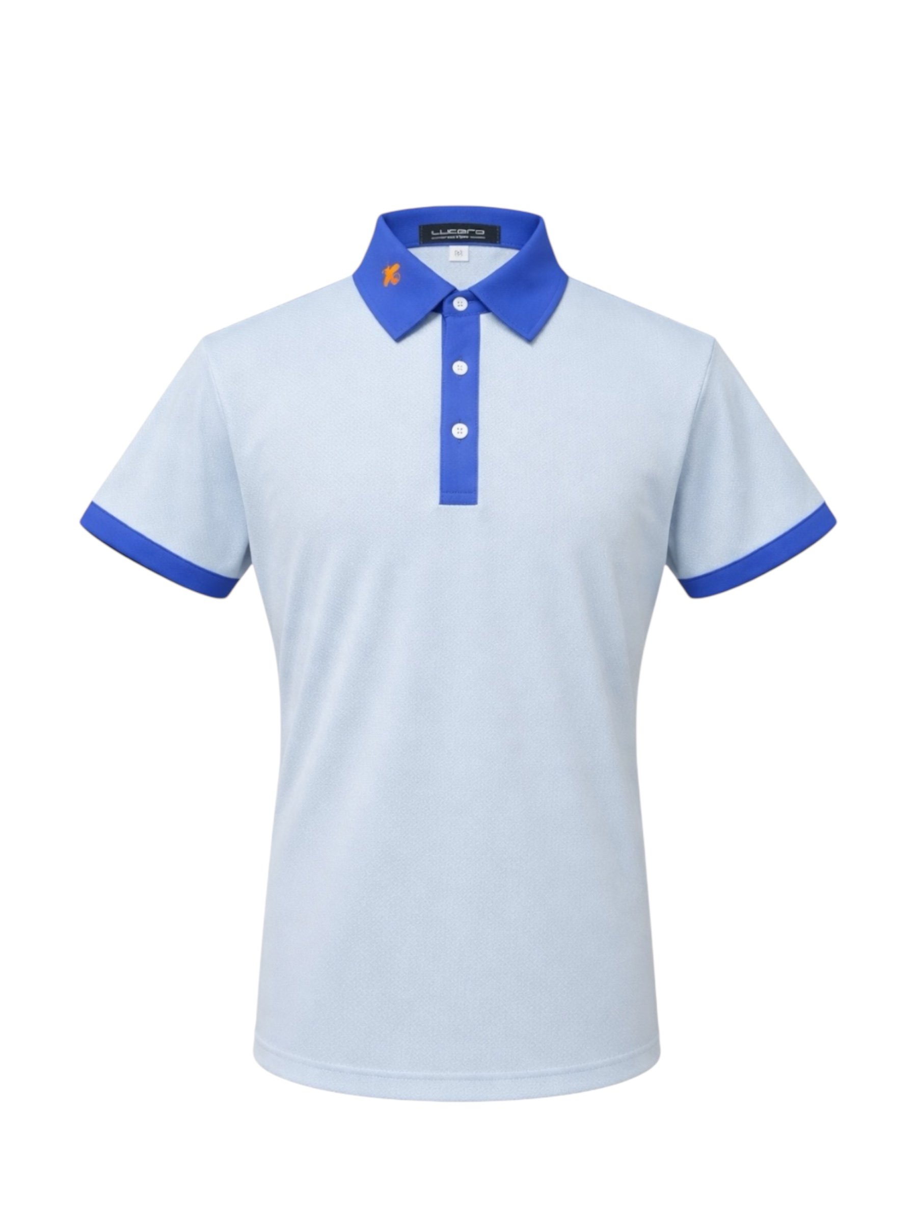 男款｜螢火蟲系列 天空藍雪花斜紋印花 短袖POLO衫-男