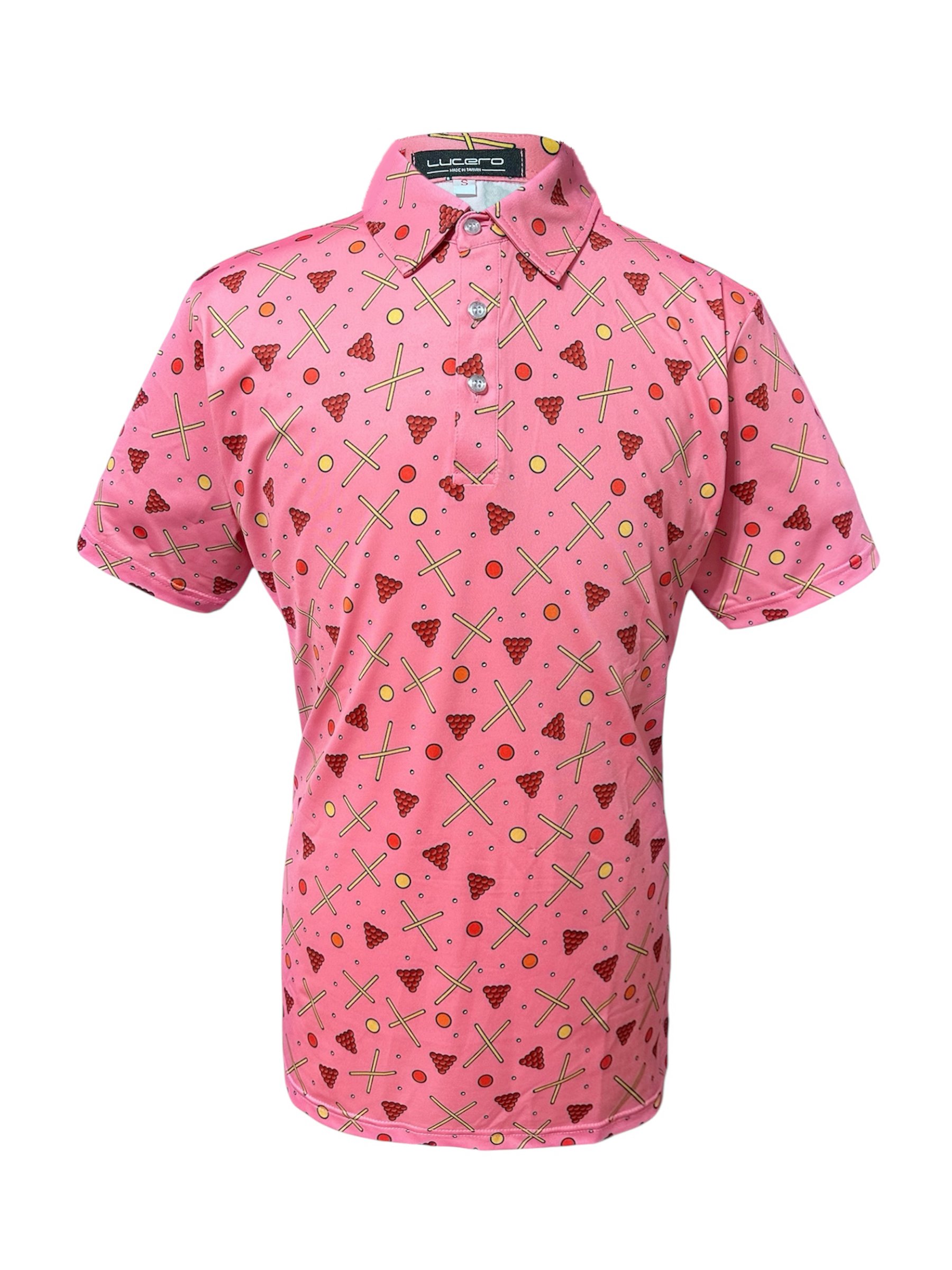 情侶款｜螢火蟲系列 雅痞粉色 撞球印花短袖POLO衫-男