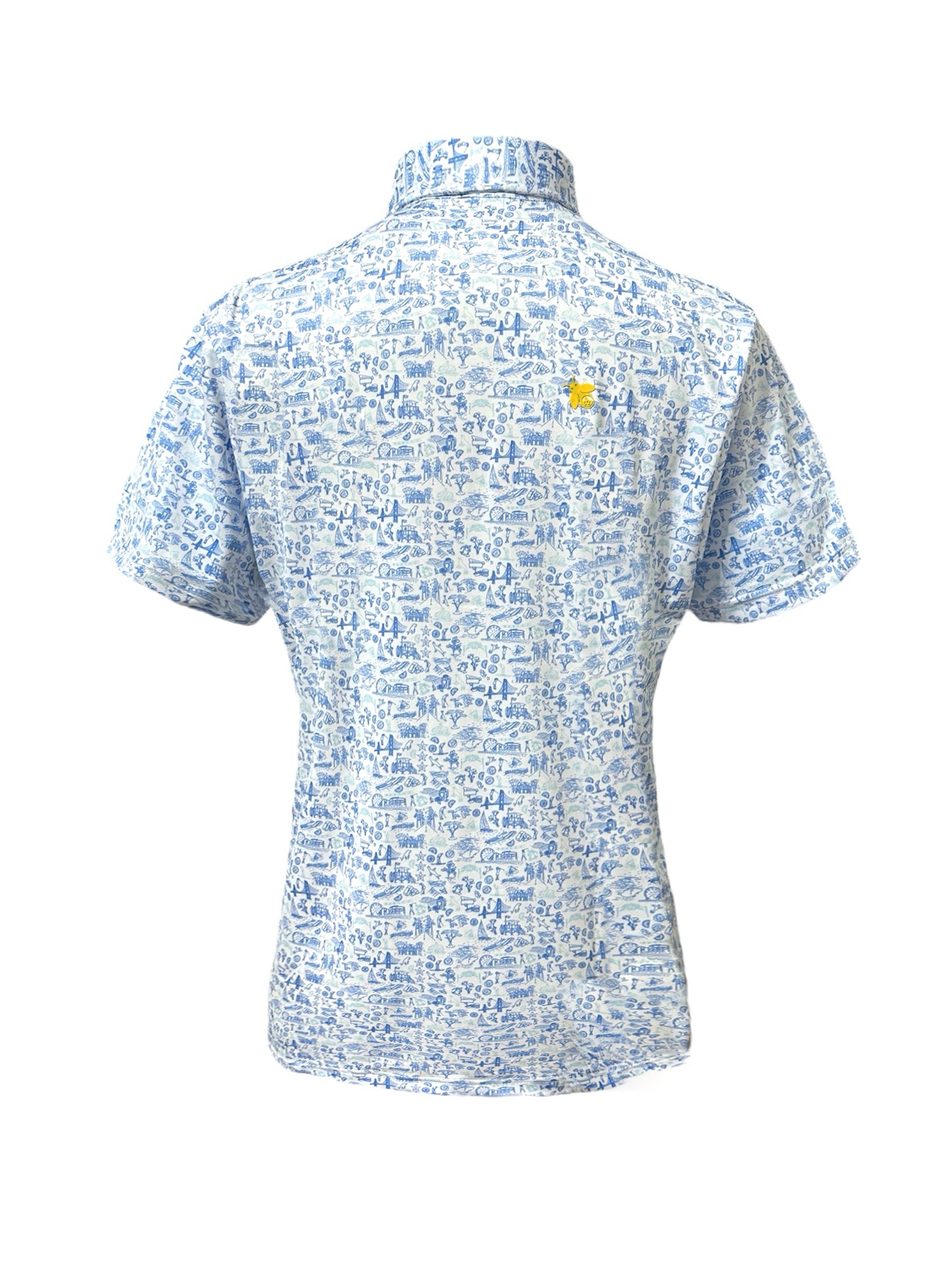 情侶款｜螢火蟲系列 旅遊地圖印花 短袖POLO衫-女