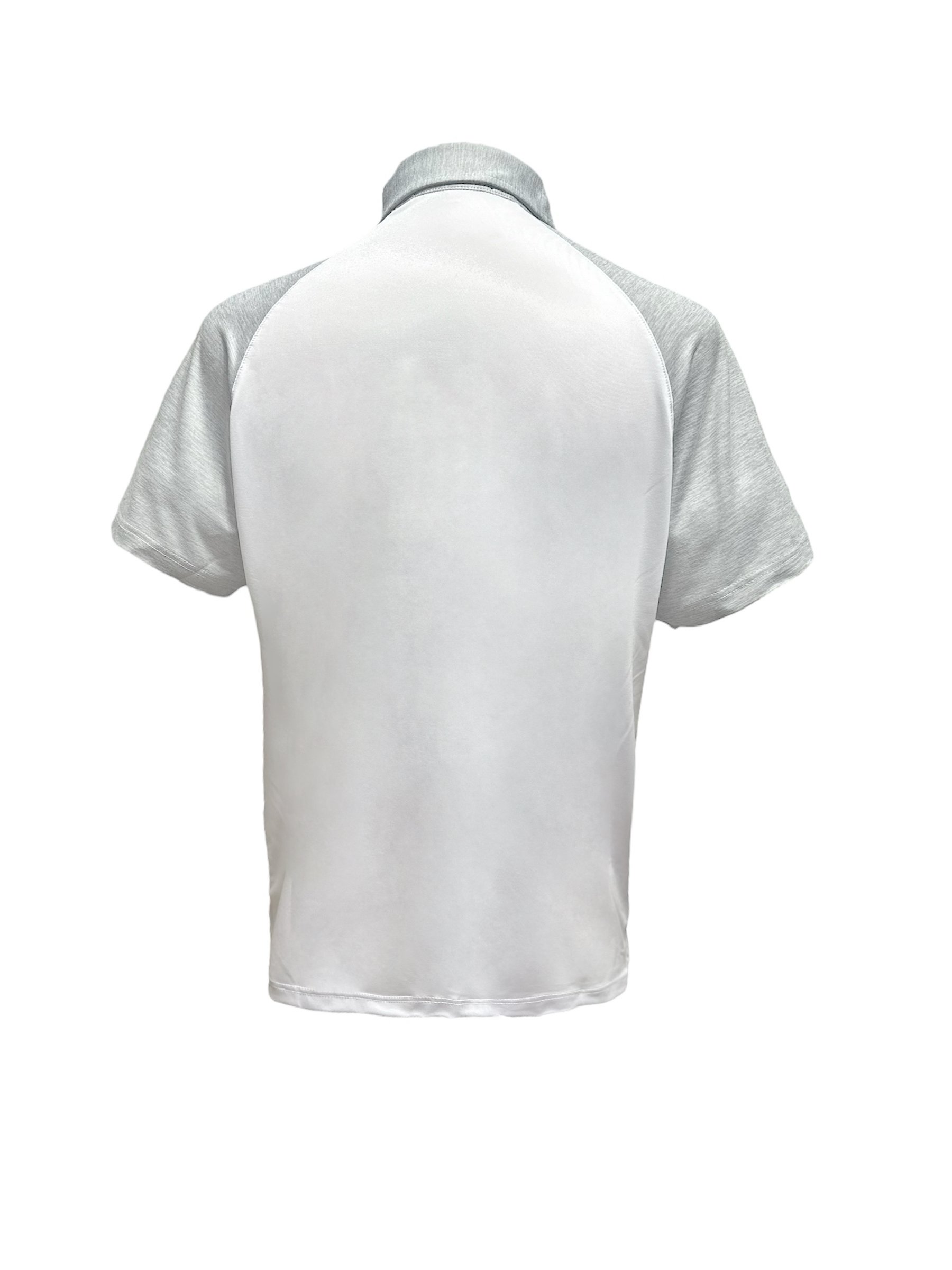 情侶款 | 灰袖拼接白色-POLO衫短袖上衣-灰袖（男）