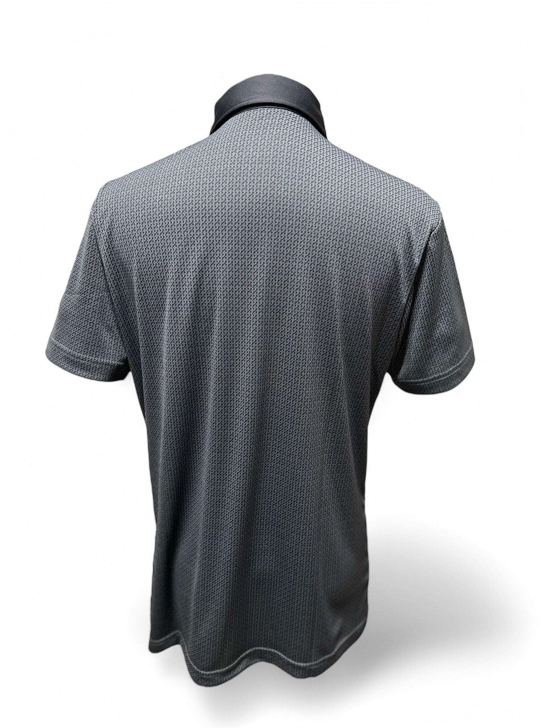 黑點圖案造型POLO衫短袖上衣-灰（男）