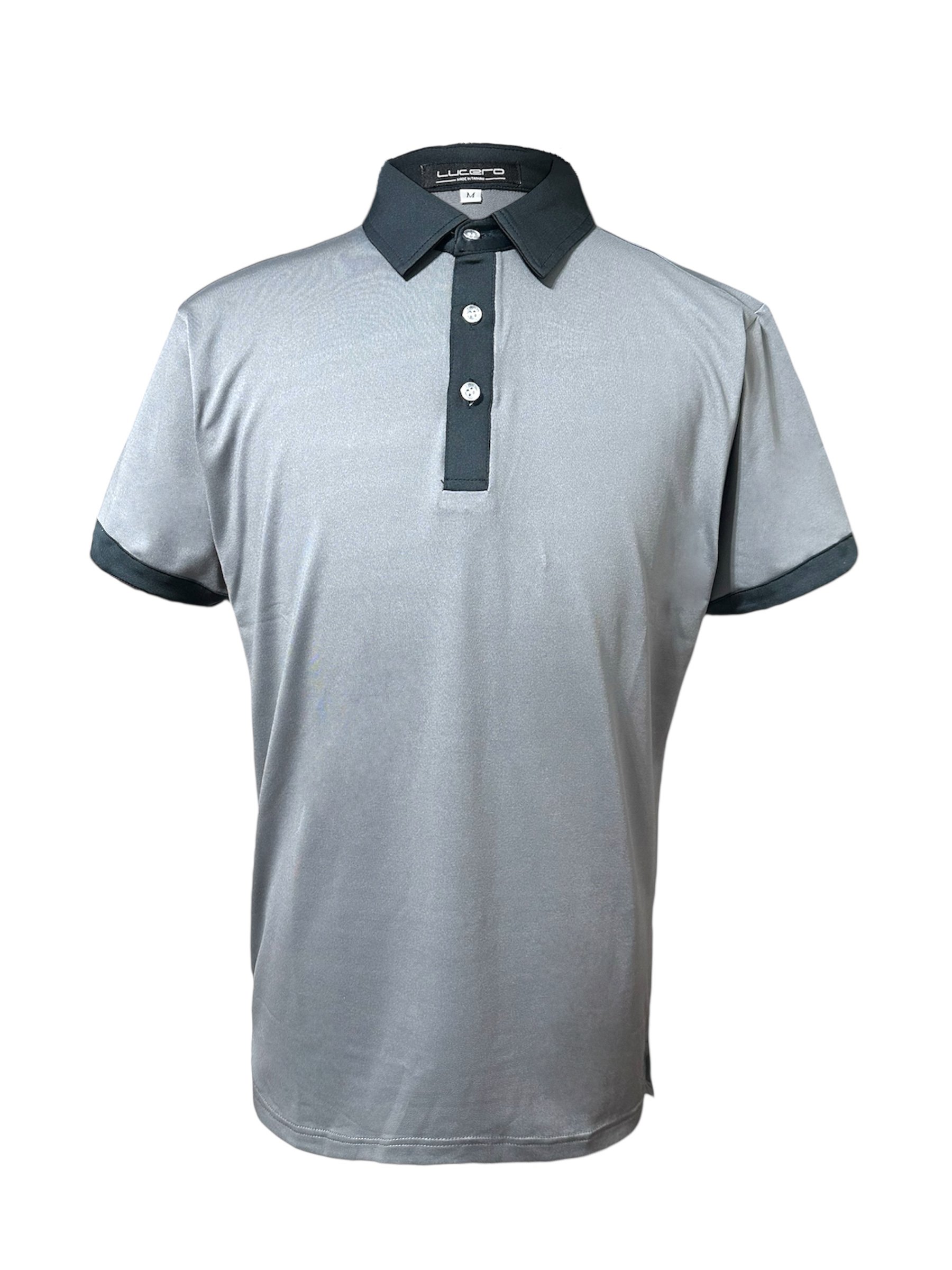 情侶款｜螢火蟲系列 灰色拼接黑 撞色 短袖POLO衫-男