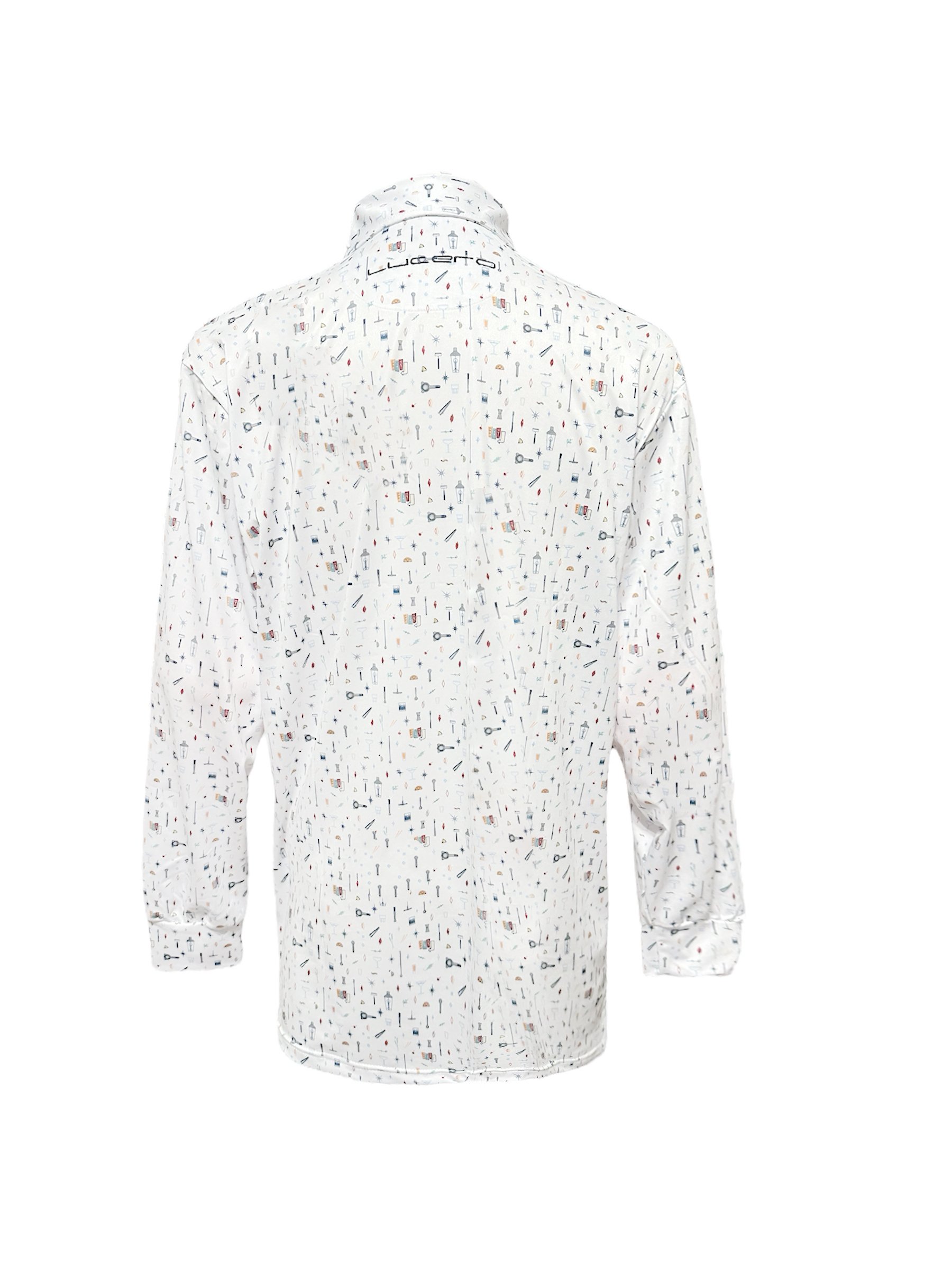 情侶款｜俏皮實驗室圖騰印花 長袖款-白底（男）