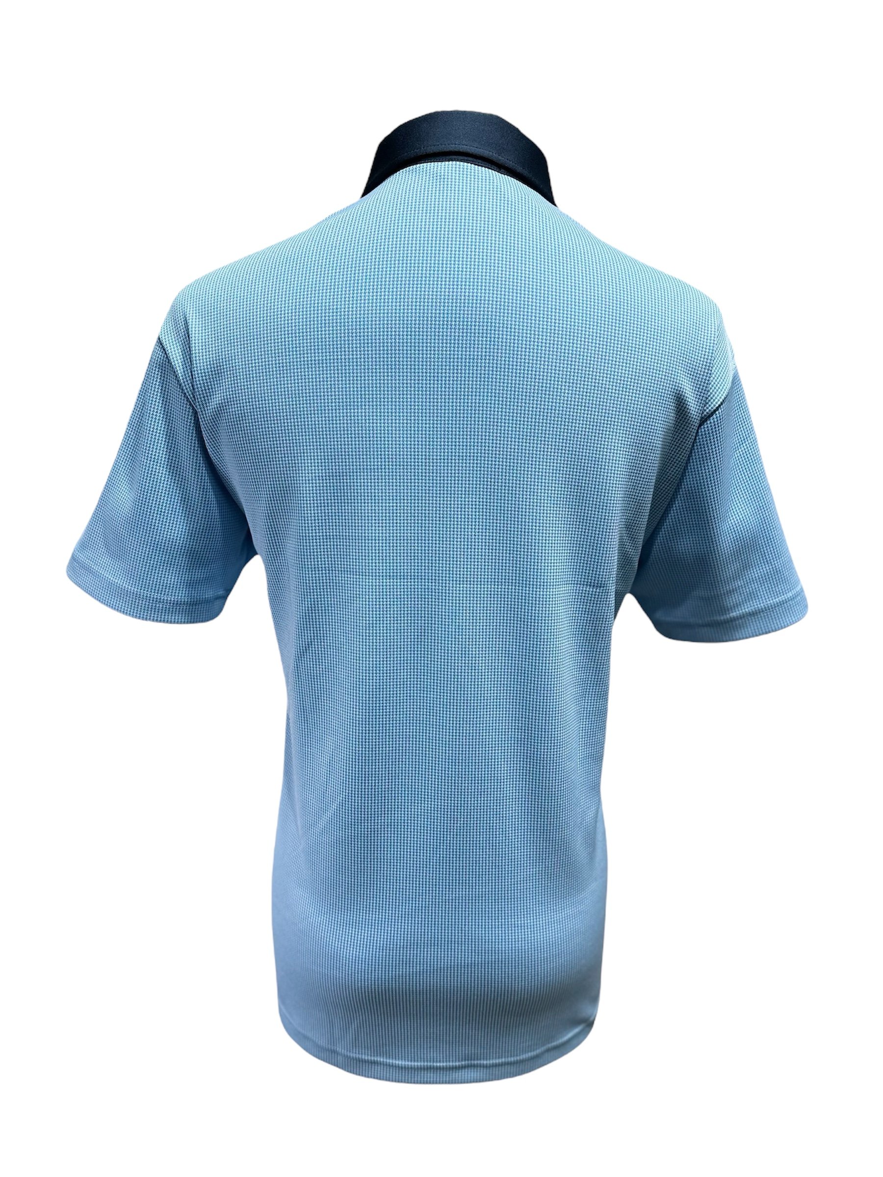 千鳥小格紋印花 繡花POLO衫-藍（男）