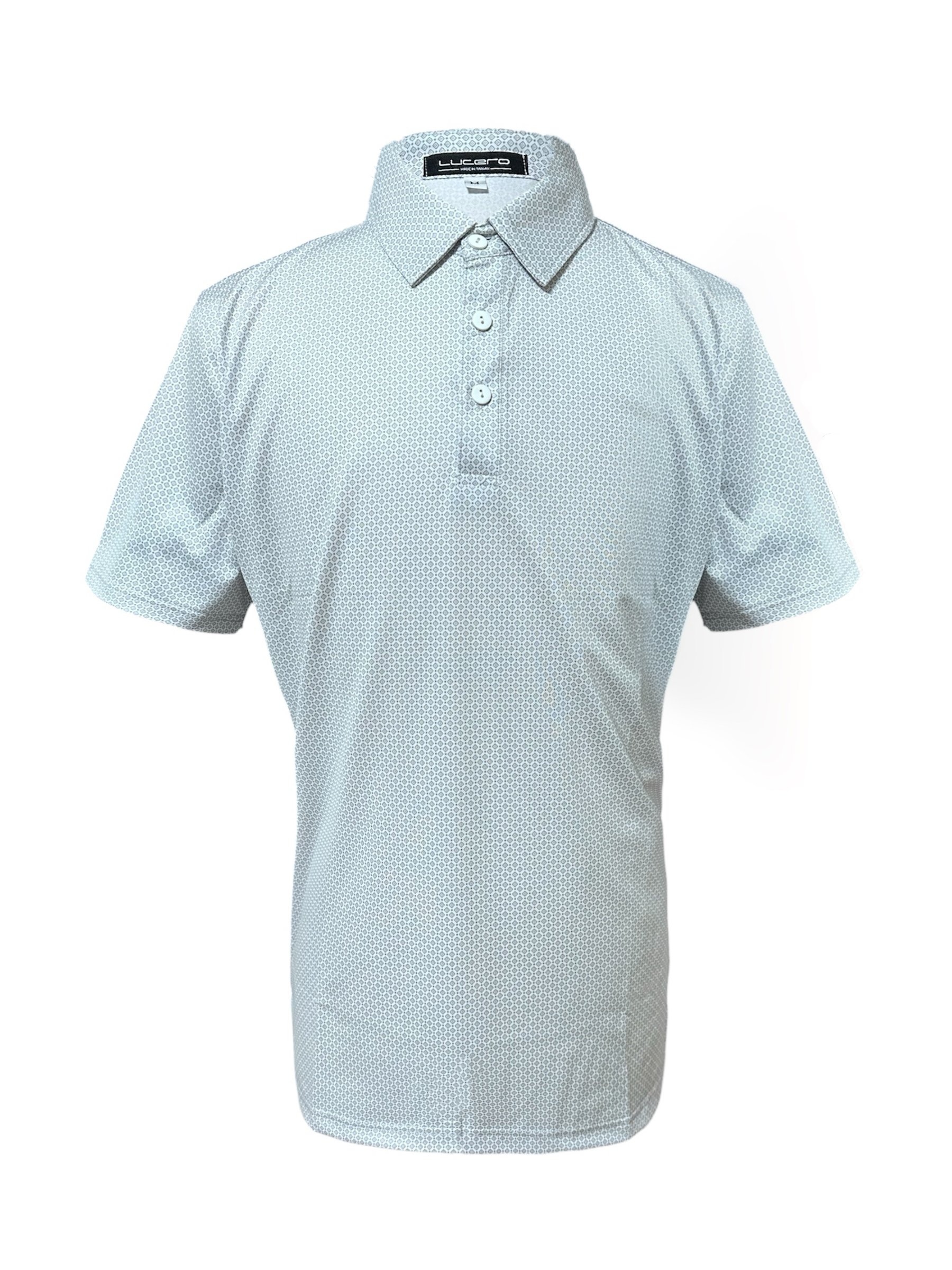 情侶款｜螢火蟲系列 淺霧綠幾何滿版小印花短袖POLO衫-男