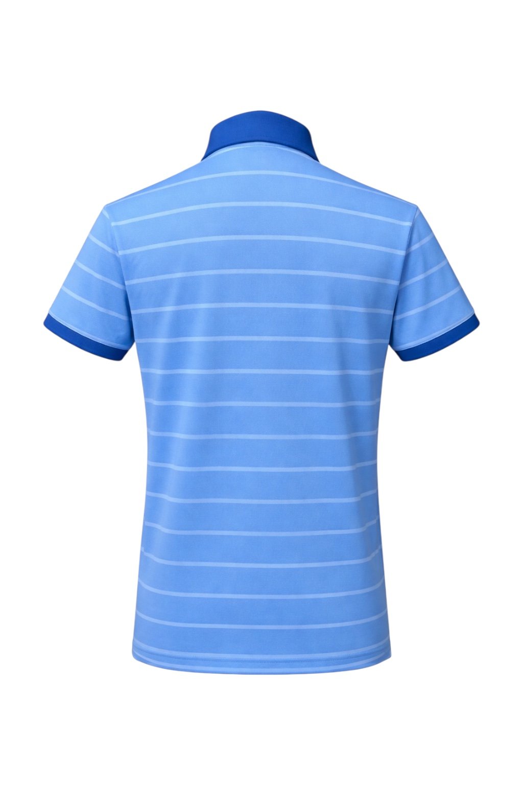 男款｜螢火蟲系列 橫條紋清爽藍 彈性軟料短袖POLO衫-男