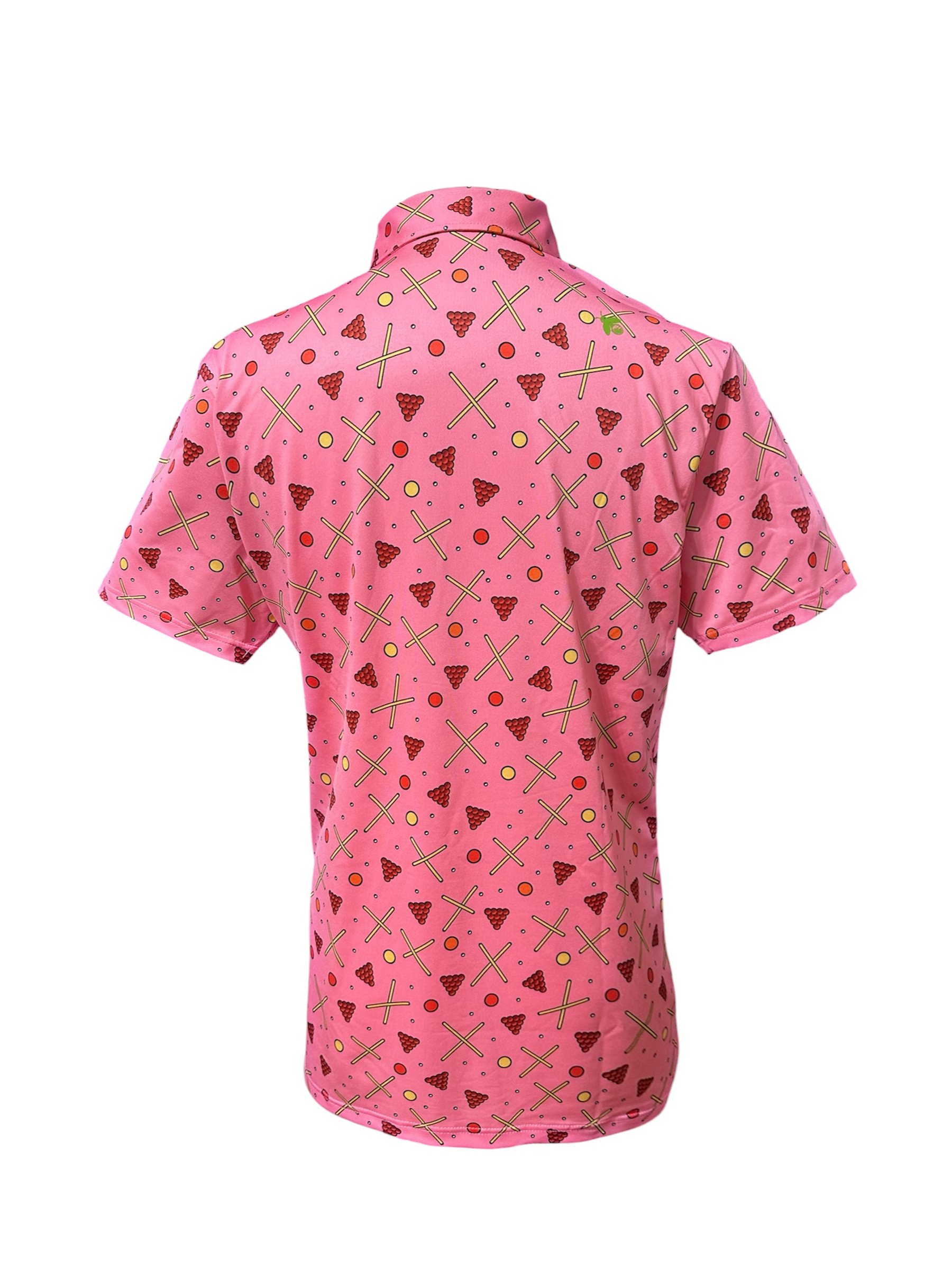 情侶款｜螢火蟲系列 雅痞粉色 撞球印花短袖POLO衫-男