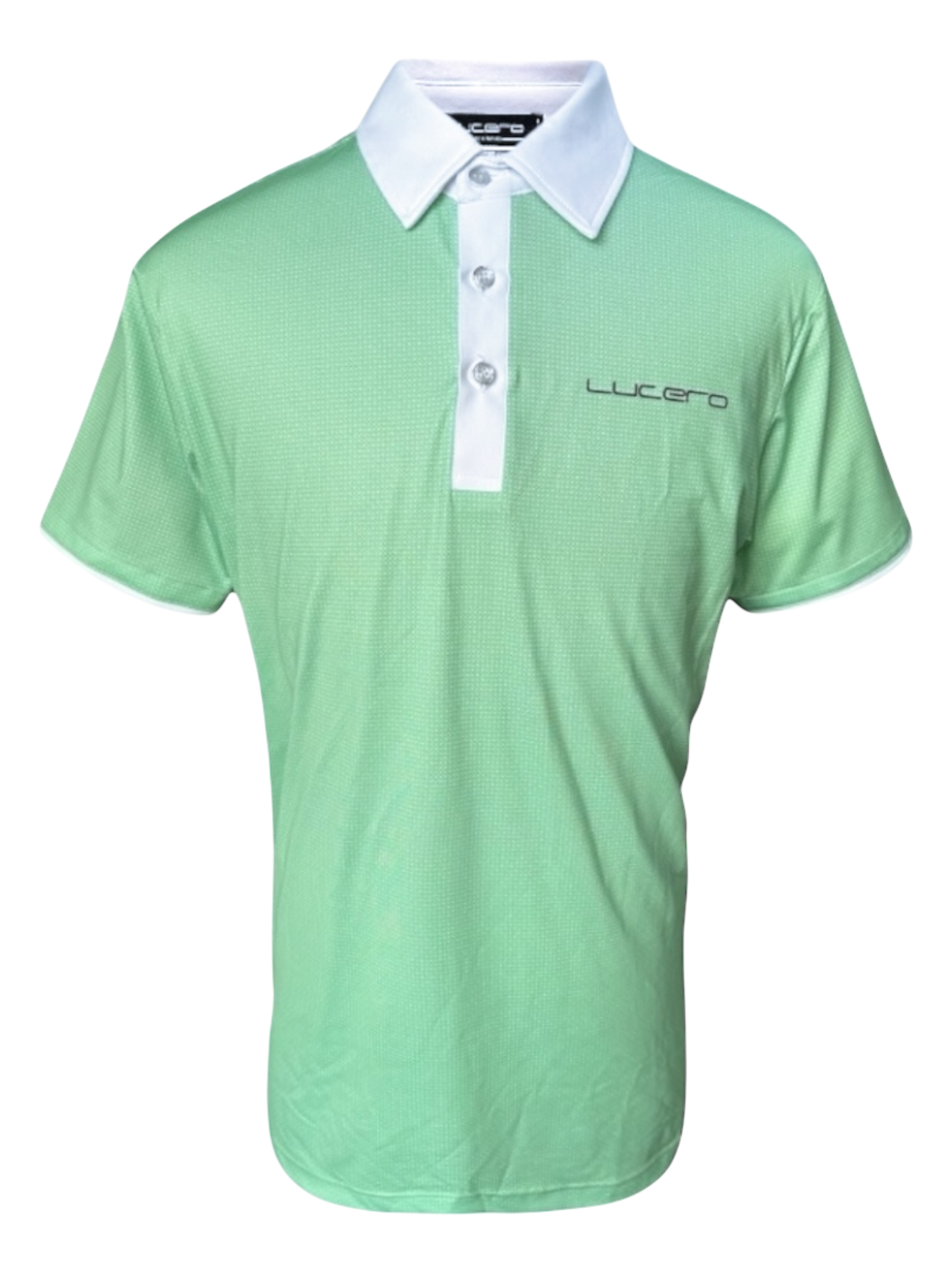 情侶款 | 草綠雪花菱格紋印花-POLO衫短袖上衣-綠（男）