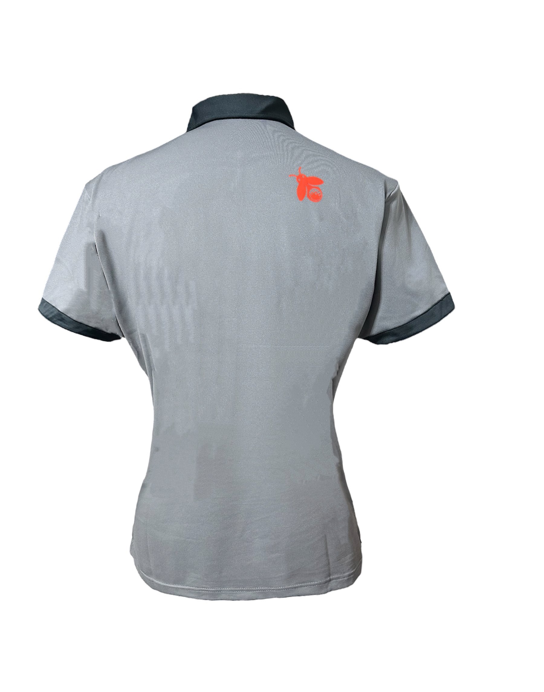 情侶款｜螢火蟲系列 灰色拼接黑 撞色 短袖POLO衫-女