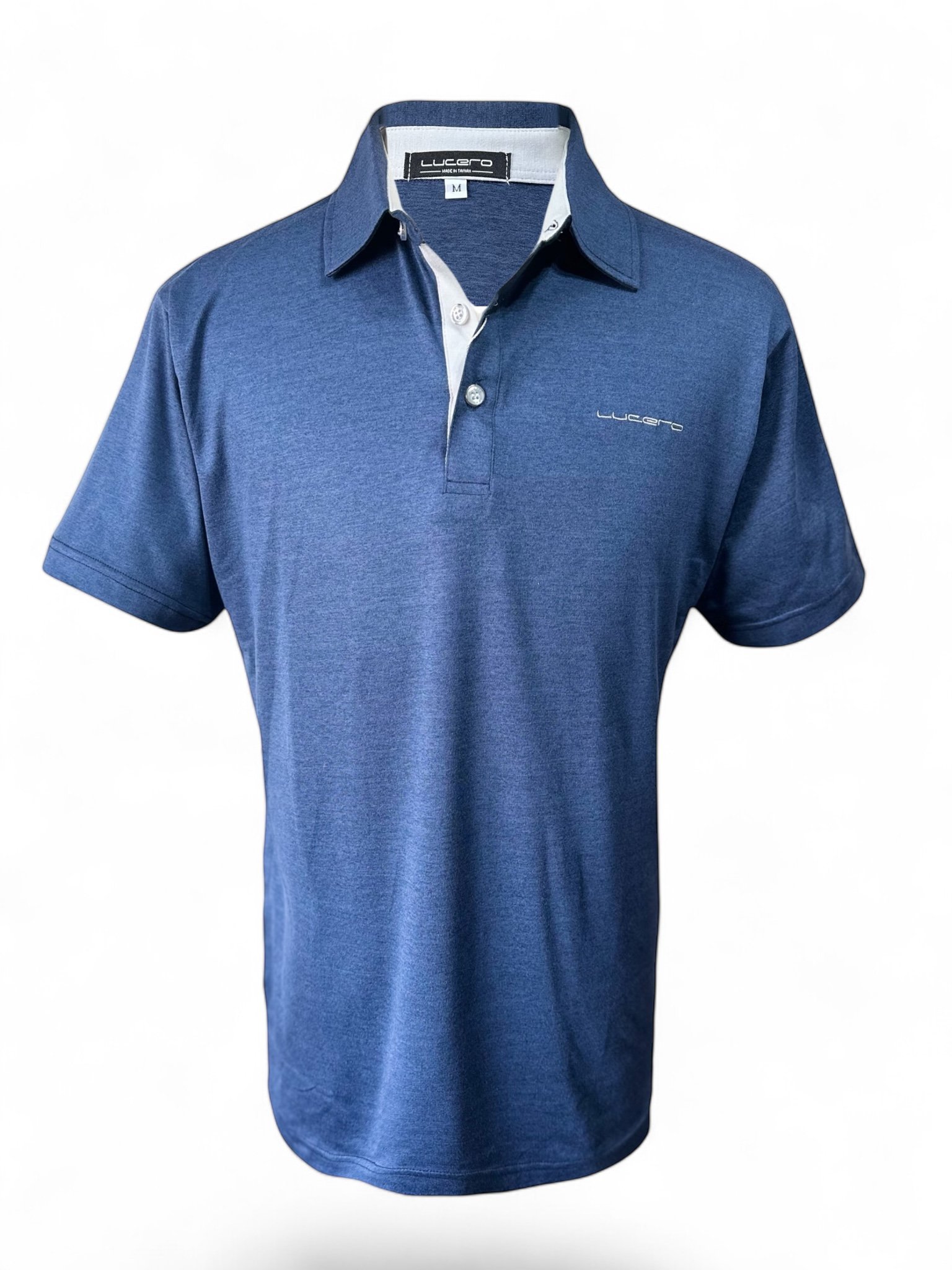 情侶款 | 磨毛面料超親膚POLO衫短袖上衣-深藍（男）