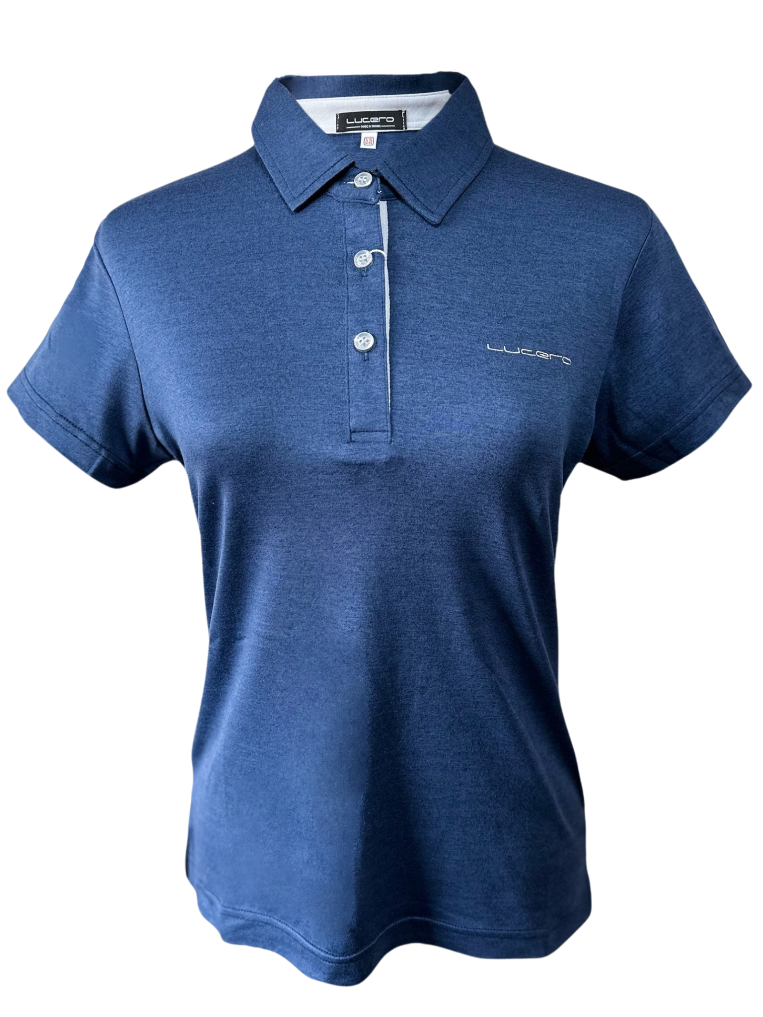 情侶款 | 磨毛面料超親膚POLO衫短袖上衣-深藍（女）